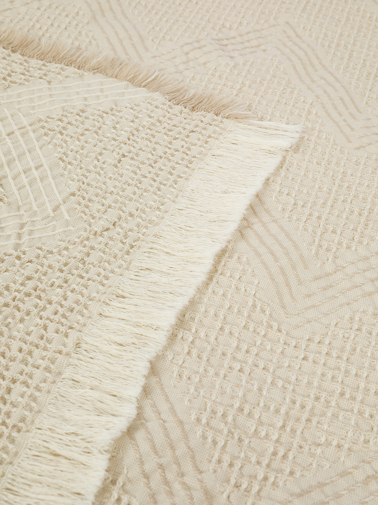 Pure cotton throw, Beige, large image number 1
