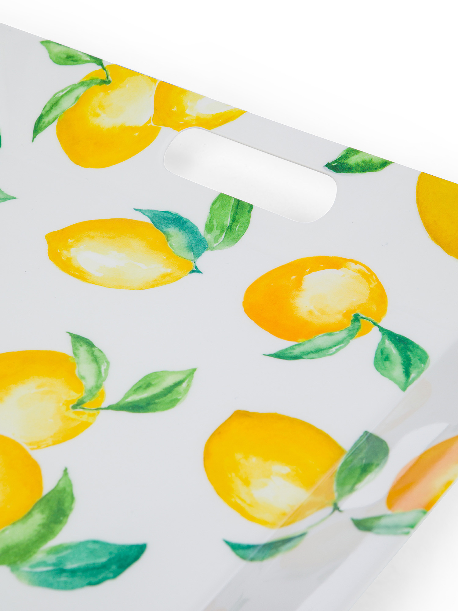 Melamine tray with lemon motif, White, large image number 1