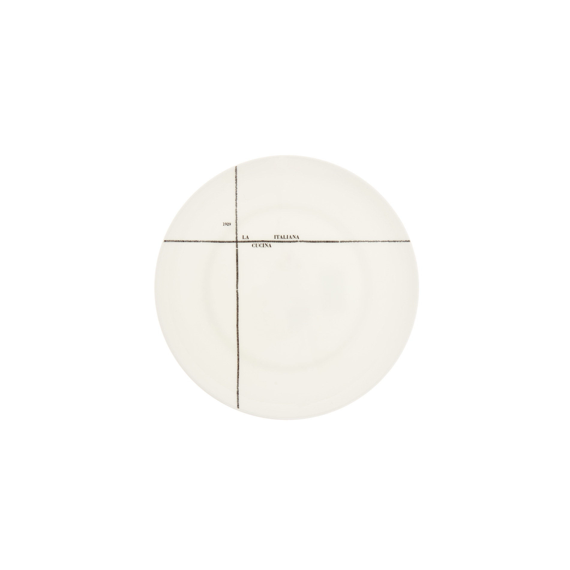 Fine bone china side plate with geometric La Cucina Italiana decoration, White, large image number 0