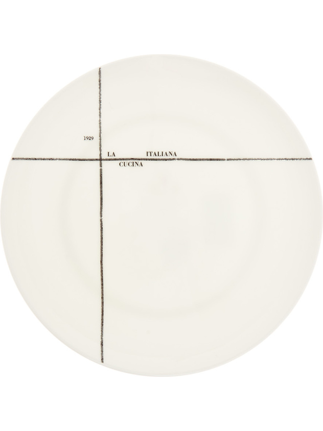 Fine bone china side plate with geometric La Cucina Italiana decoration