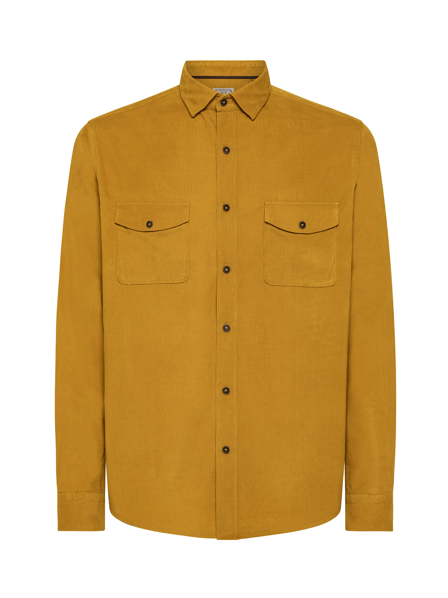 JCT - Cotton velvet shirt, Mustard Yellow, large image number 0