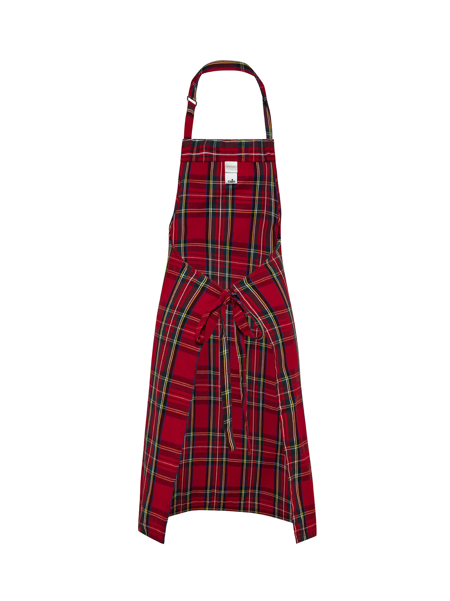 Grembiule da Cucina Tartan in Twill di Cotone, Rosso, large image number 1