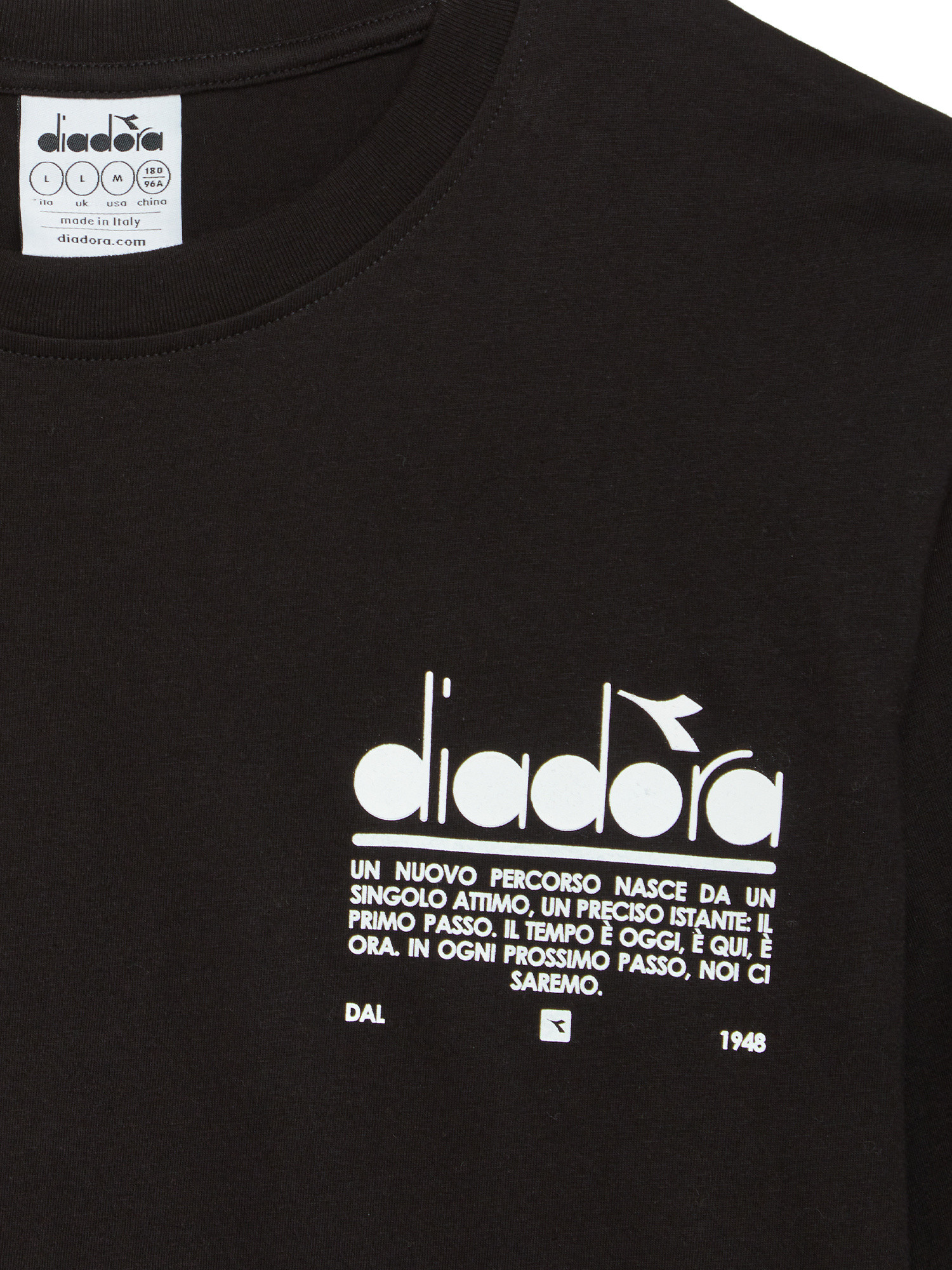 Diadora - T-shirt girocollo Manifesto in cotone, Nero, large image number 1