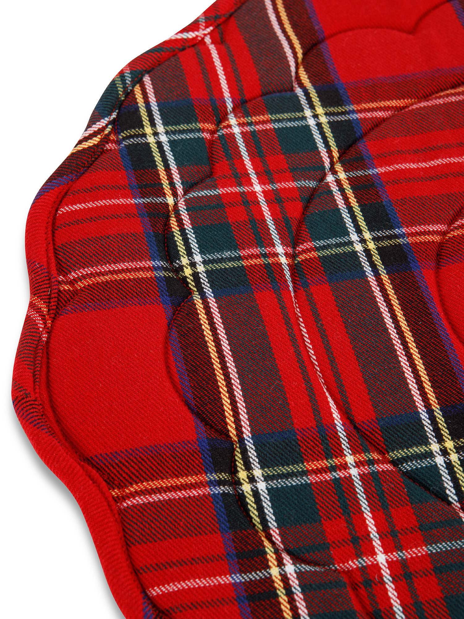 Tartan cotton twill placemat, Red, large image number 1