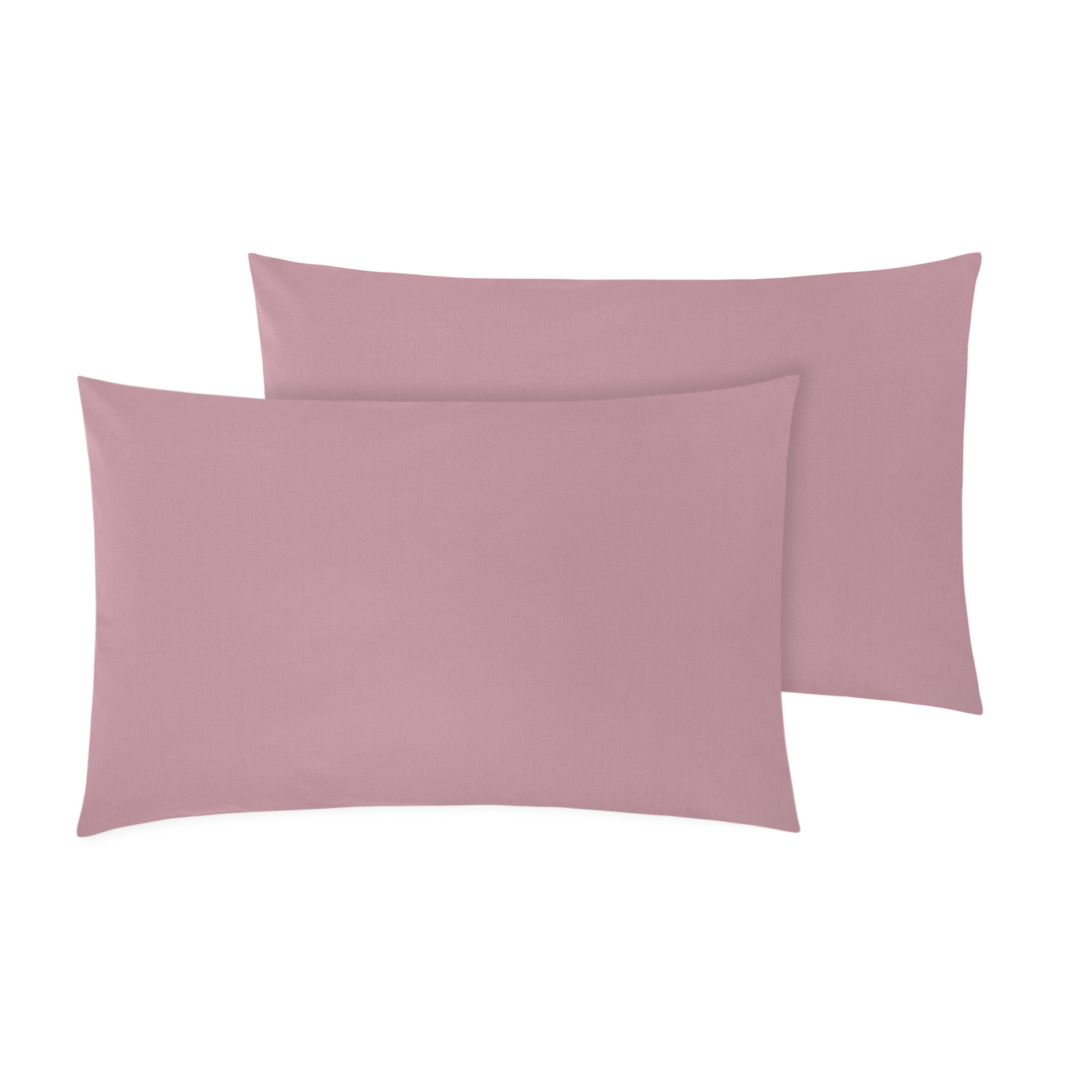 Set of 2 plain color cotton satin pillowcases, Antique Pink, large image number 0