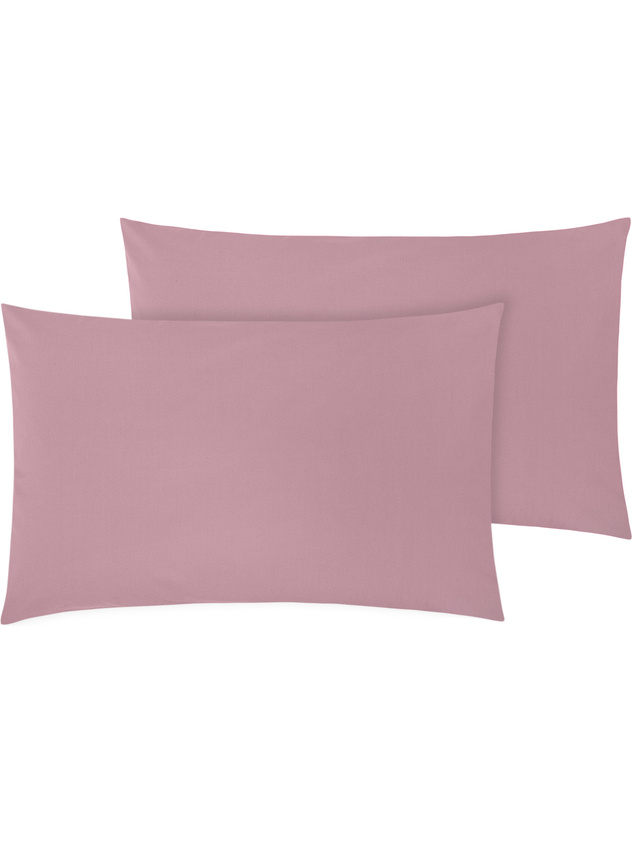 Set of 2 plain color cotton satin pillowcases