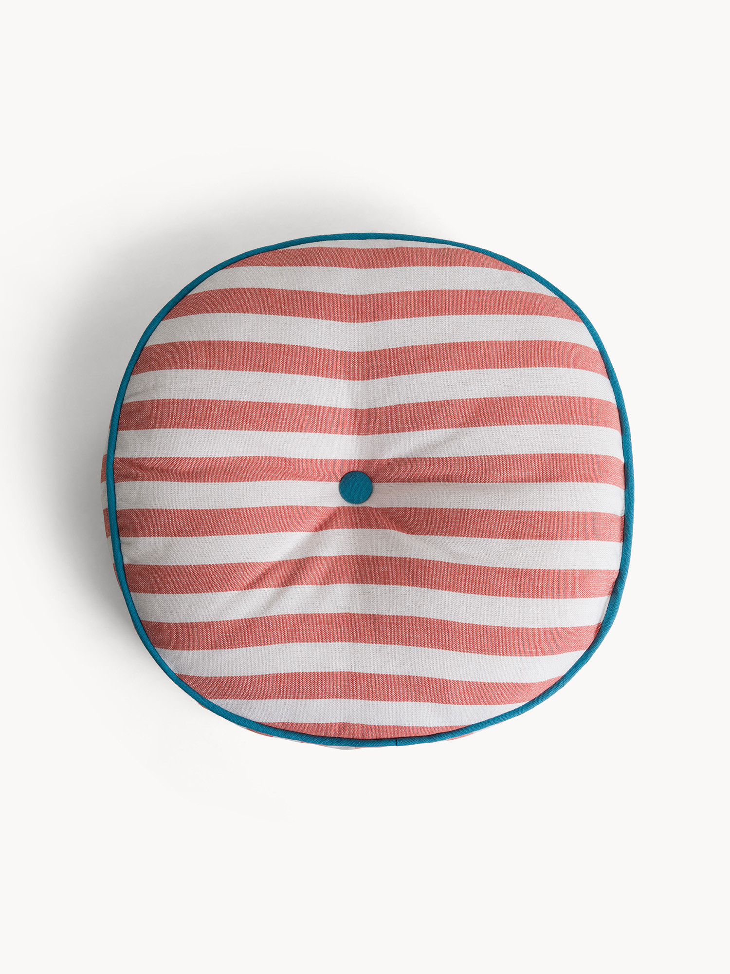 Round stripe pattern pillow 40cm, Red, large image number 0