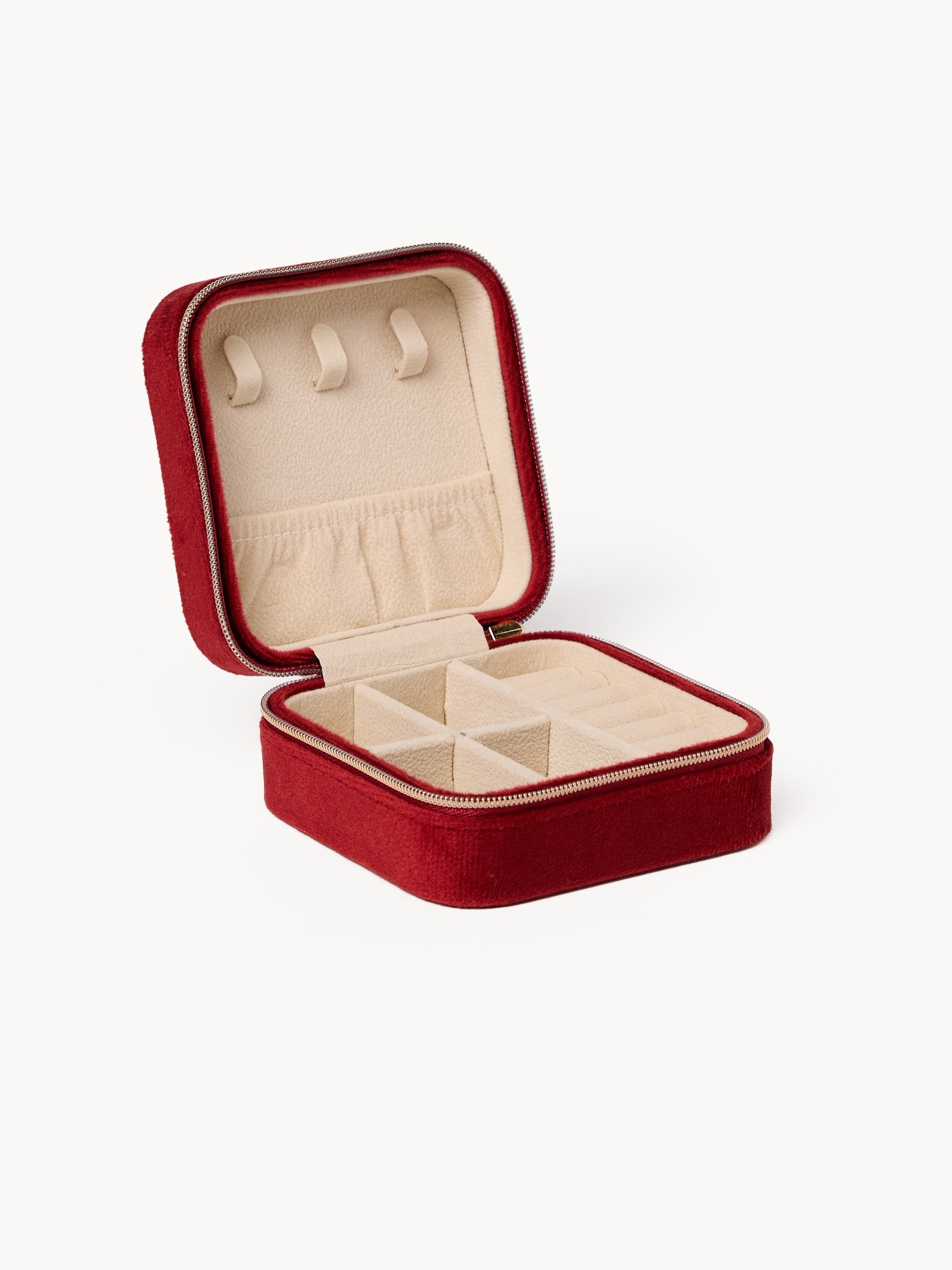 Velvet travel jewelry case, Red, large image number 1