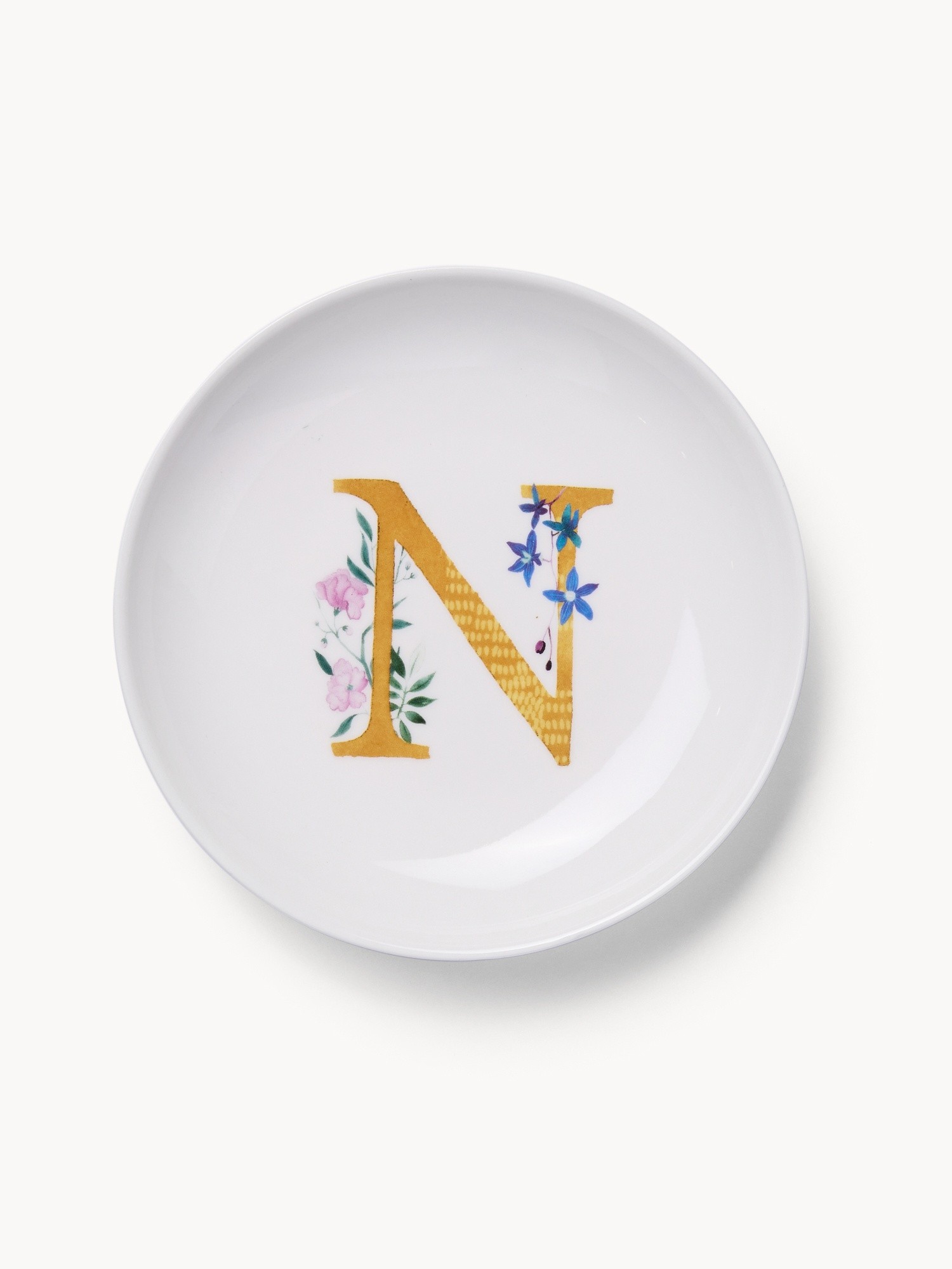 New bone china bread plate,letter N, White 1, large image number 0