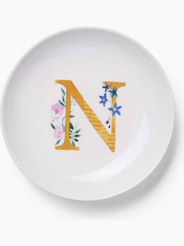 New bone china bread plate,letter N