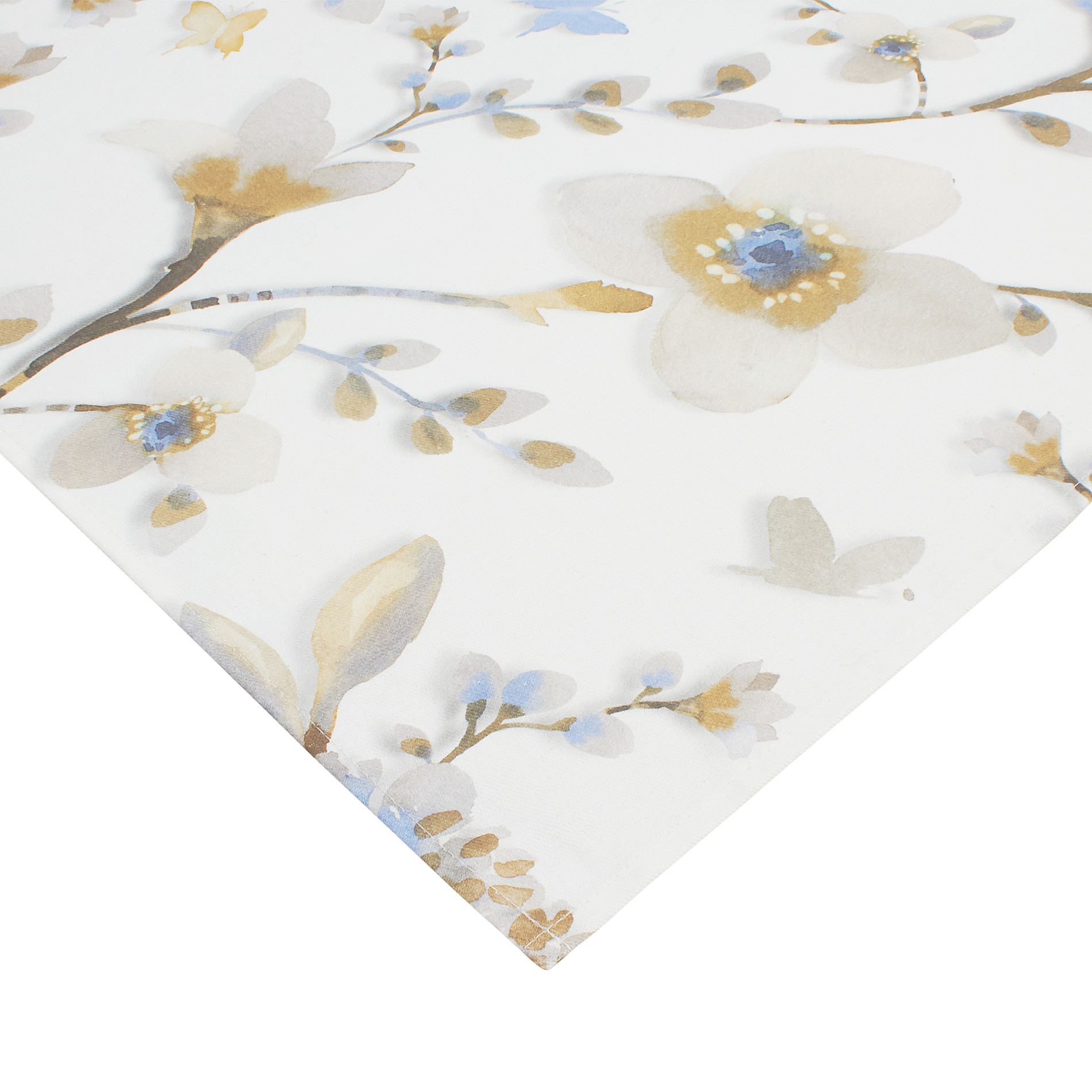 100% cotton twill floral centrepiece, White / Blue, large image number 0