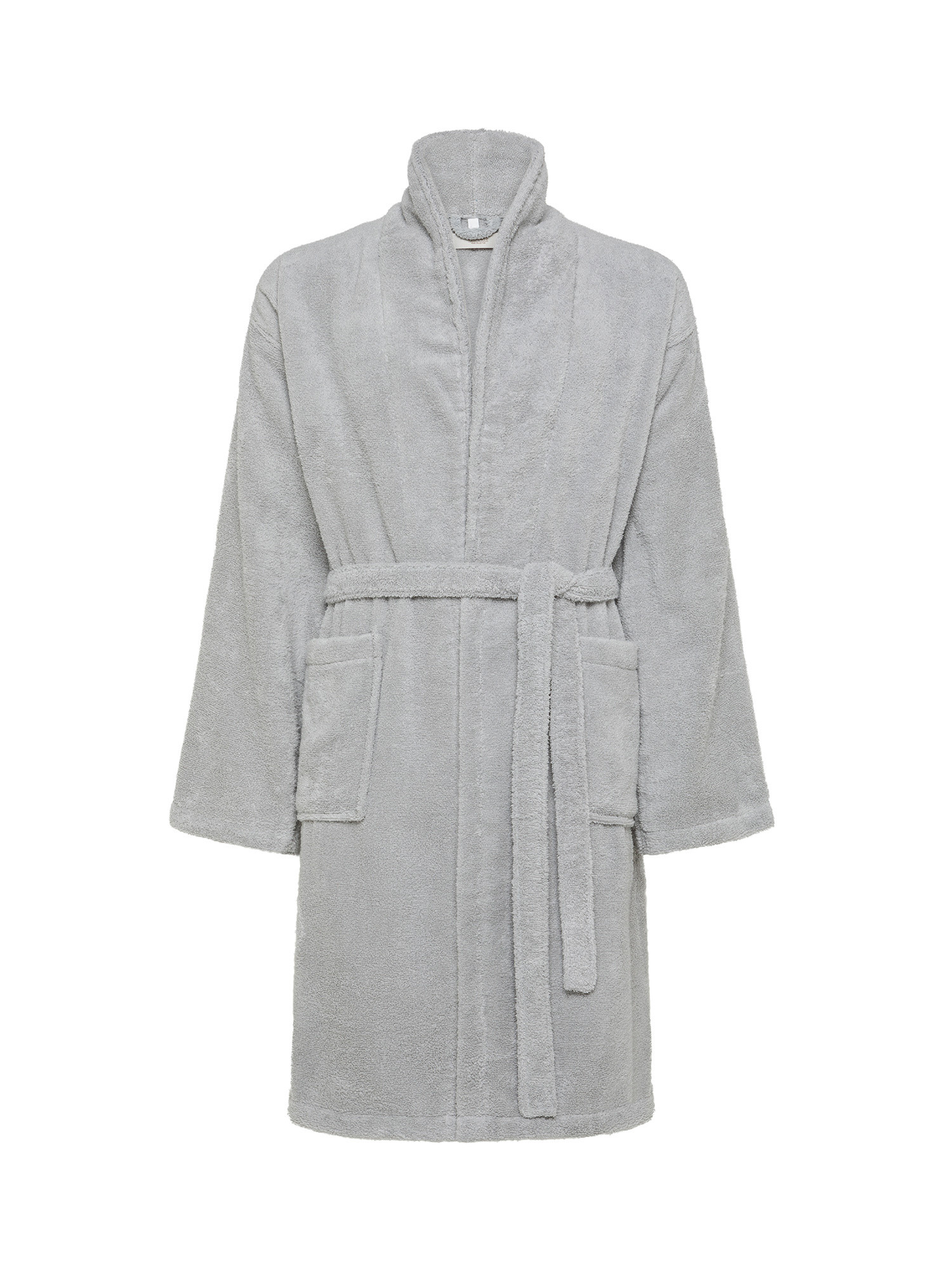 Cotton terry bathrobe, Grey, large image number 0