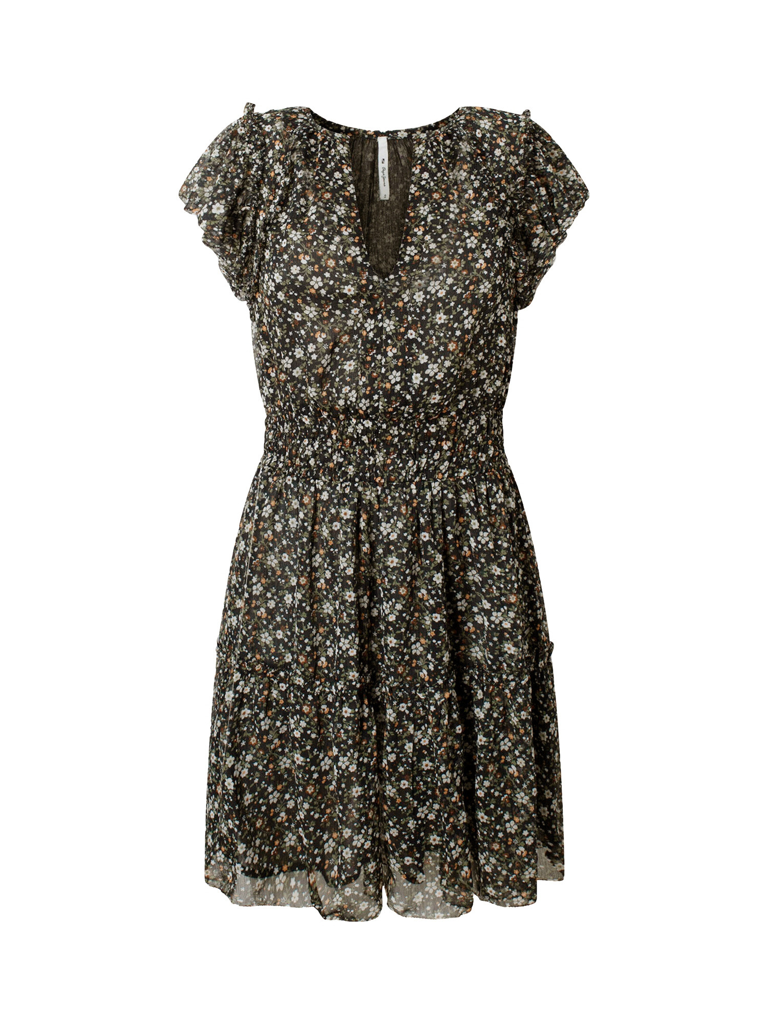 Pepe Jeans - Short dress with floral pattern, Black, large image number 0