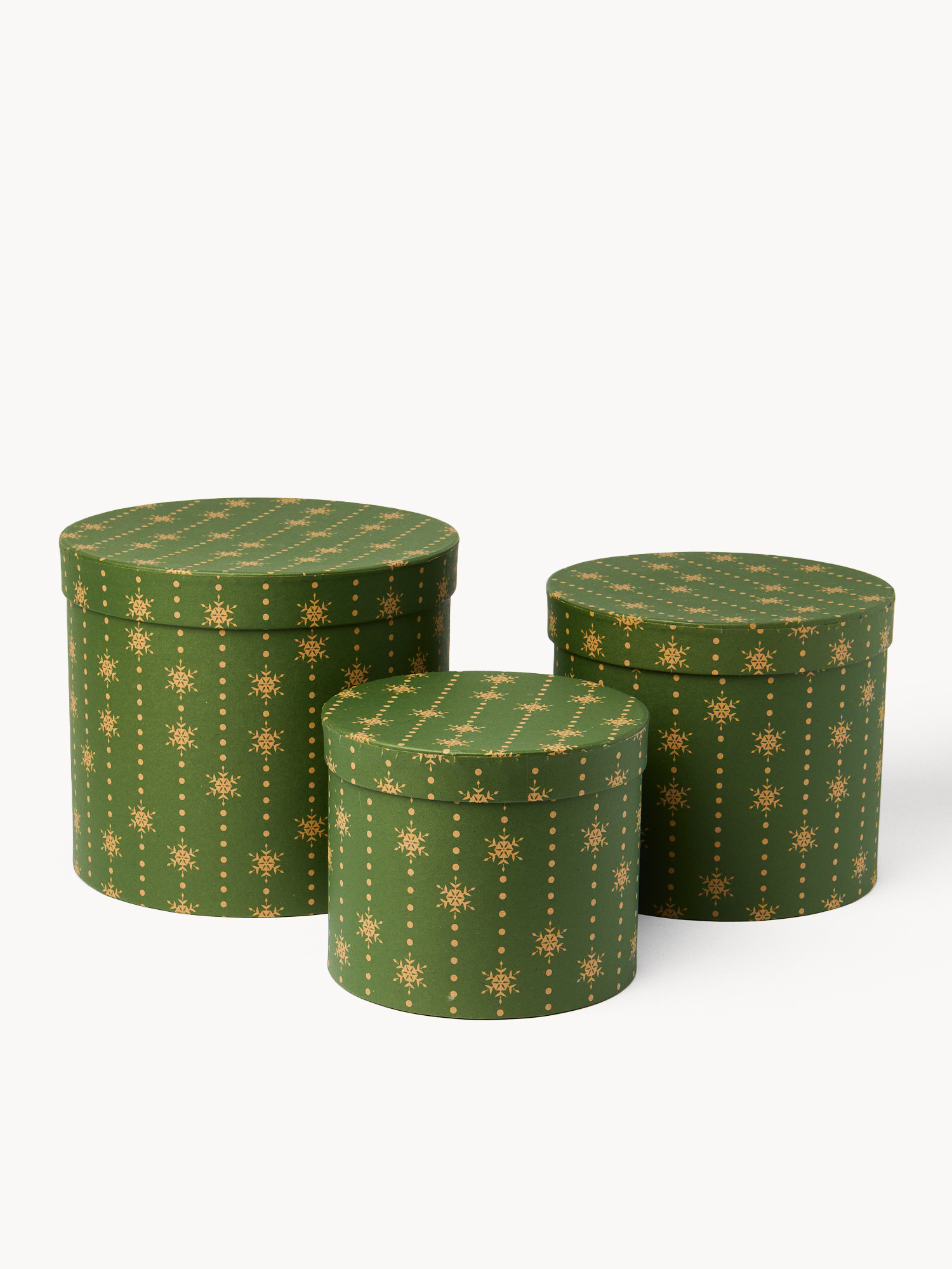 Set 3 scatole rotonde, Verde, large image number 0