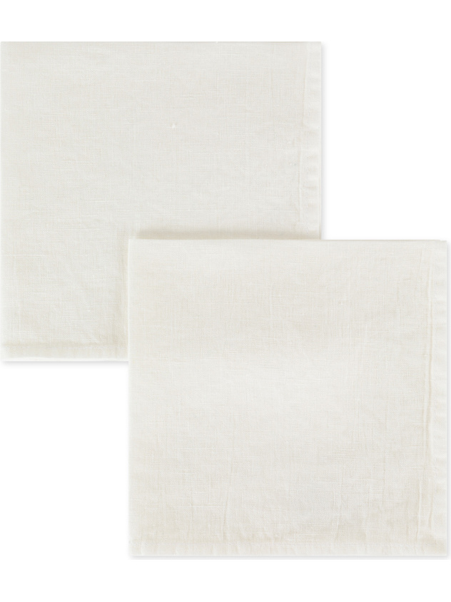 Set of 2 plain washed pure linen napkins