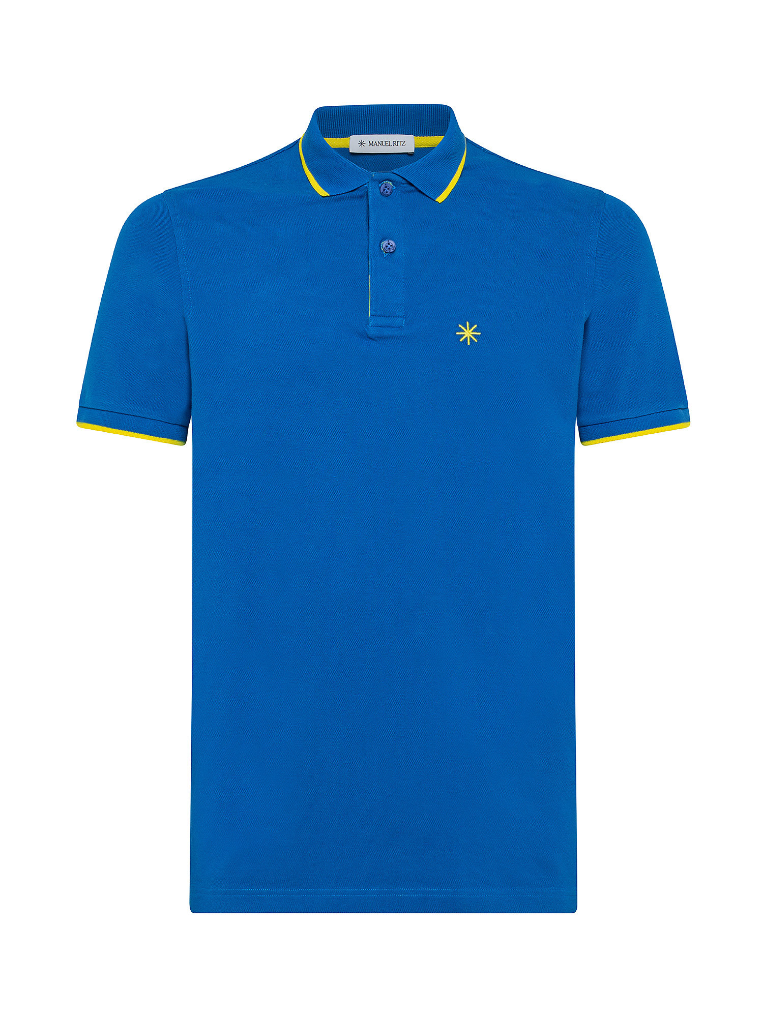 Short sleeve polo shirt, Blue, large image number 0