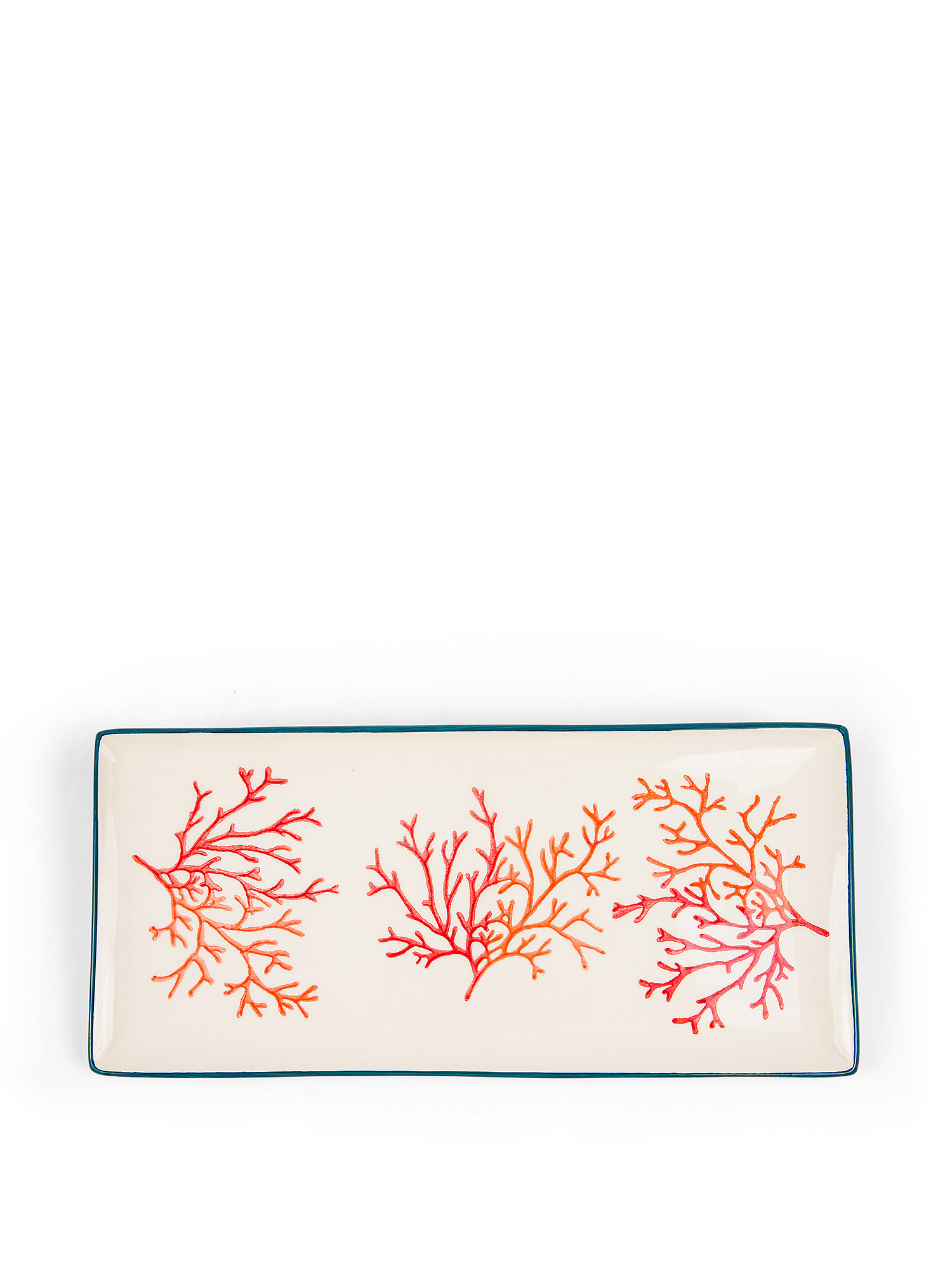 Ceramic serving plate with coral motif, White, large image number 0