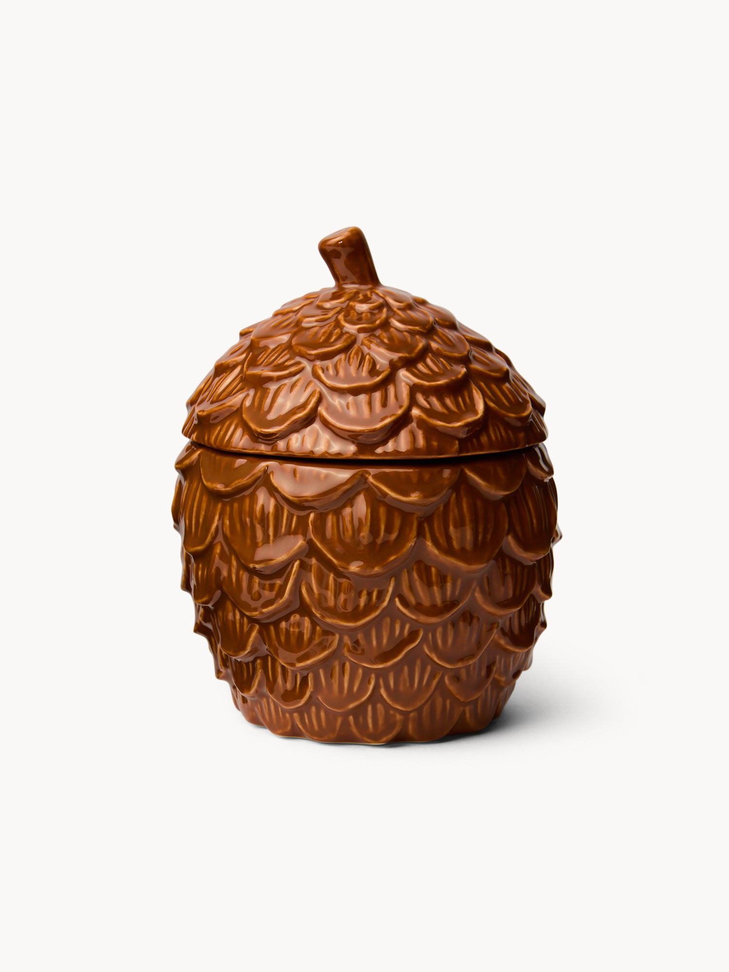 Barattolo in ceramica a pigna, Marrone, large image number 0