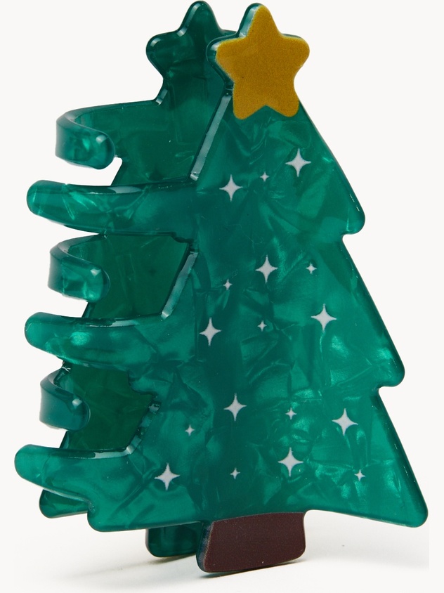 Christmas tree-shaped hair clip