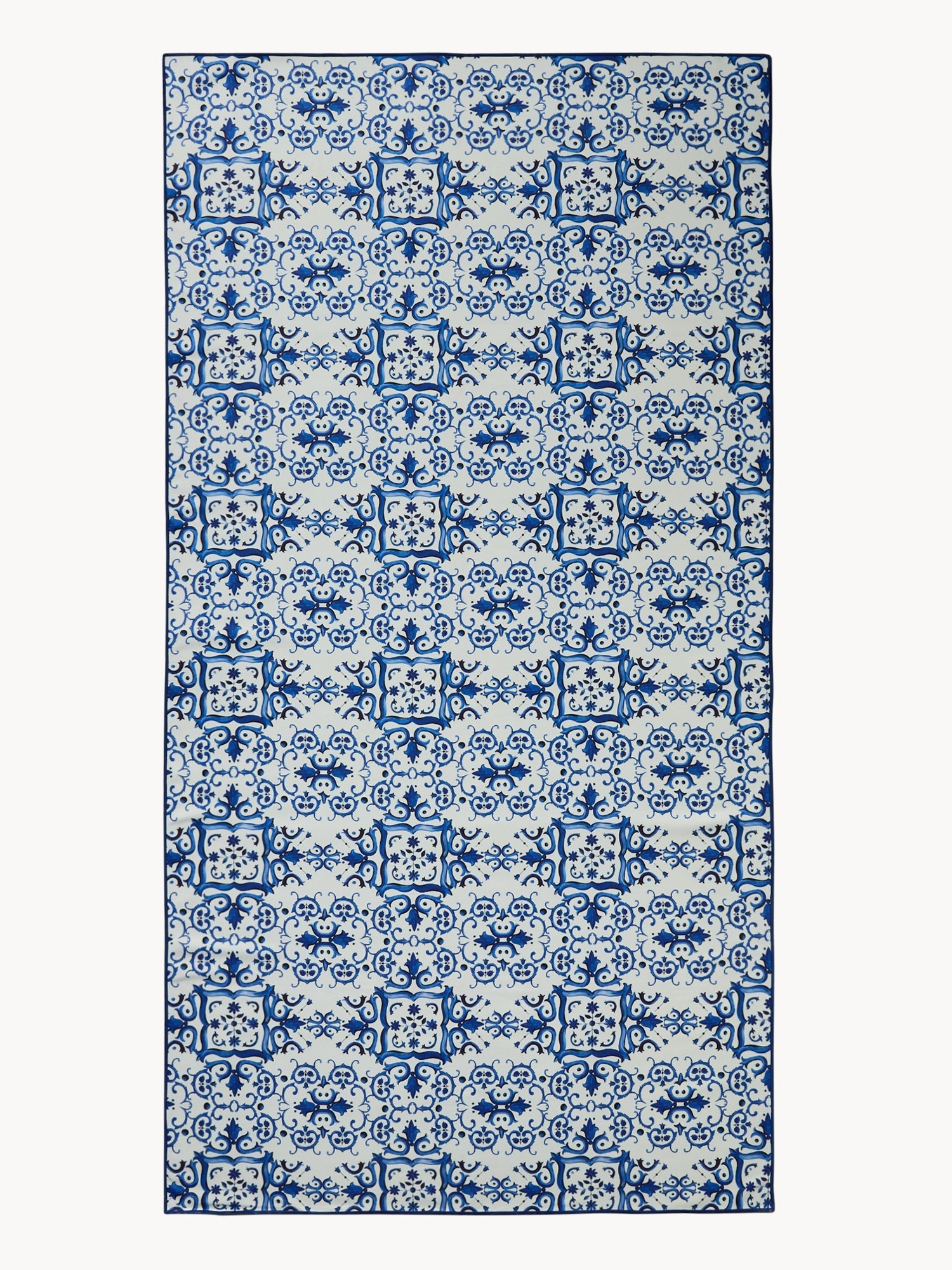 Lightweight Microfiber Beach Towel - Introductory Price, White / Blue, large image number 0