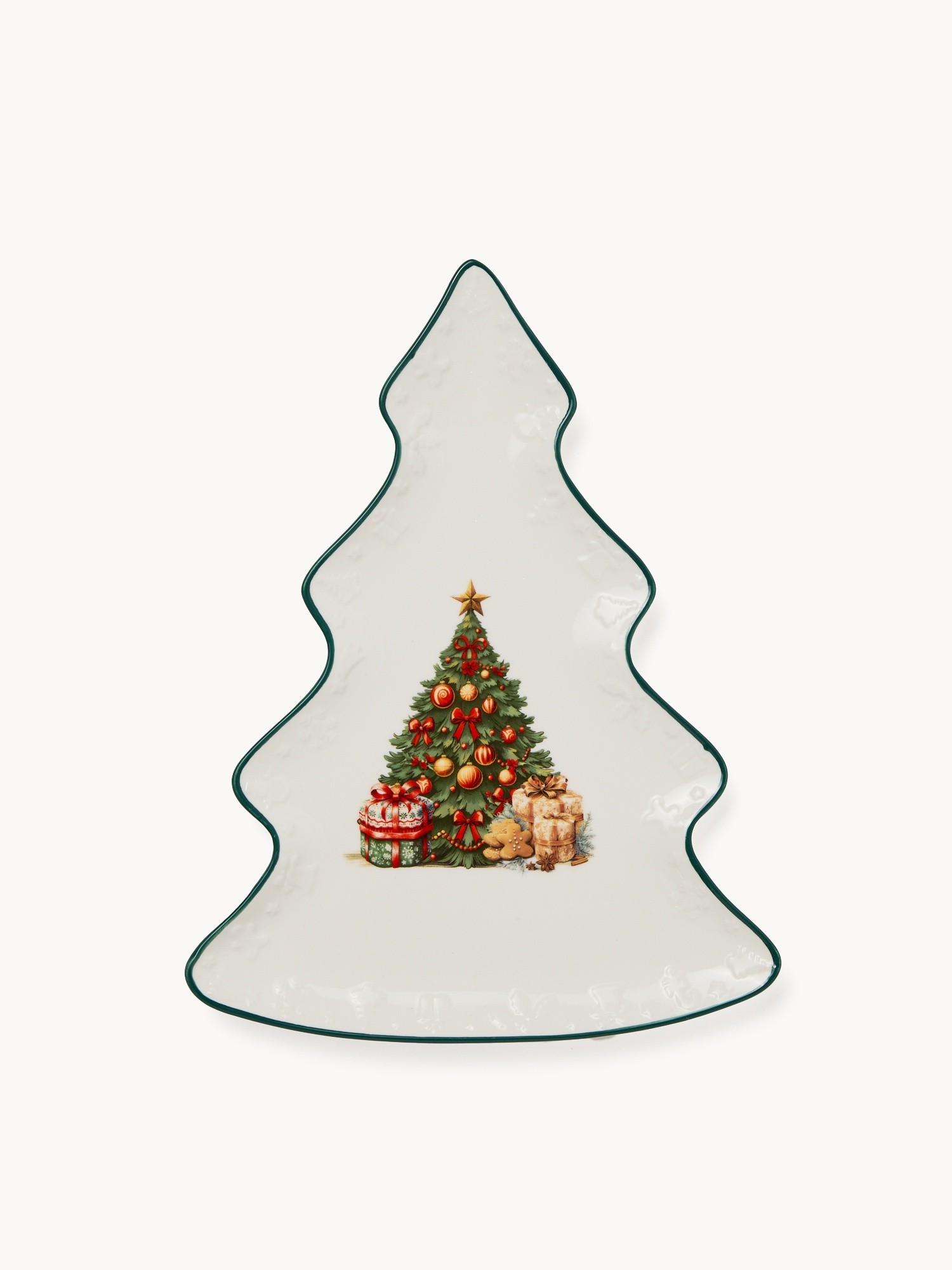 Porcelain serving platter with a Christmas motif, Multicolor, large image number 0