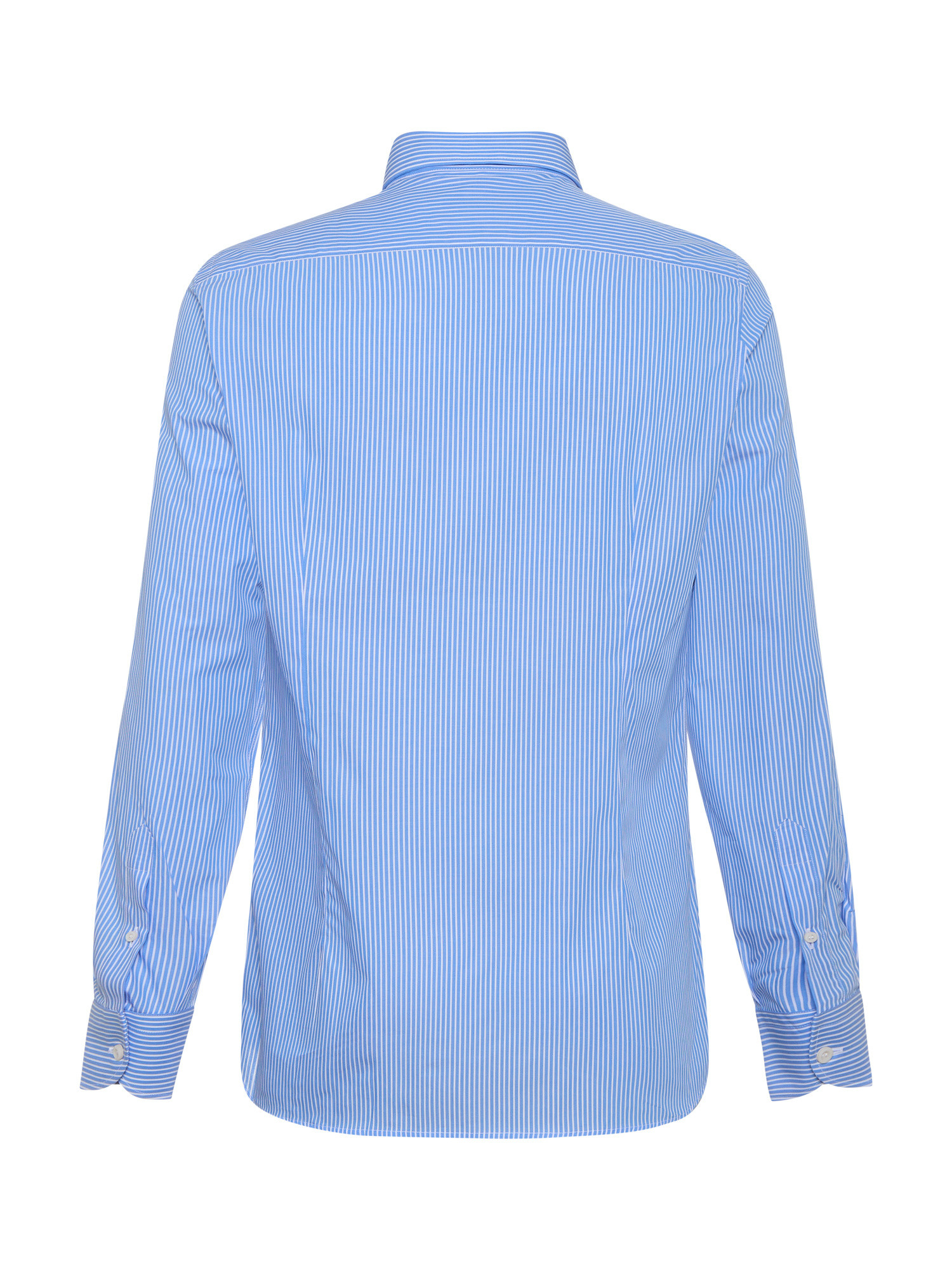 Luca D'Altieri - Casual slim fit shirt in pure cotton poplin, Light Blue, large image number 2