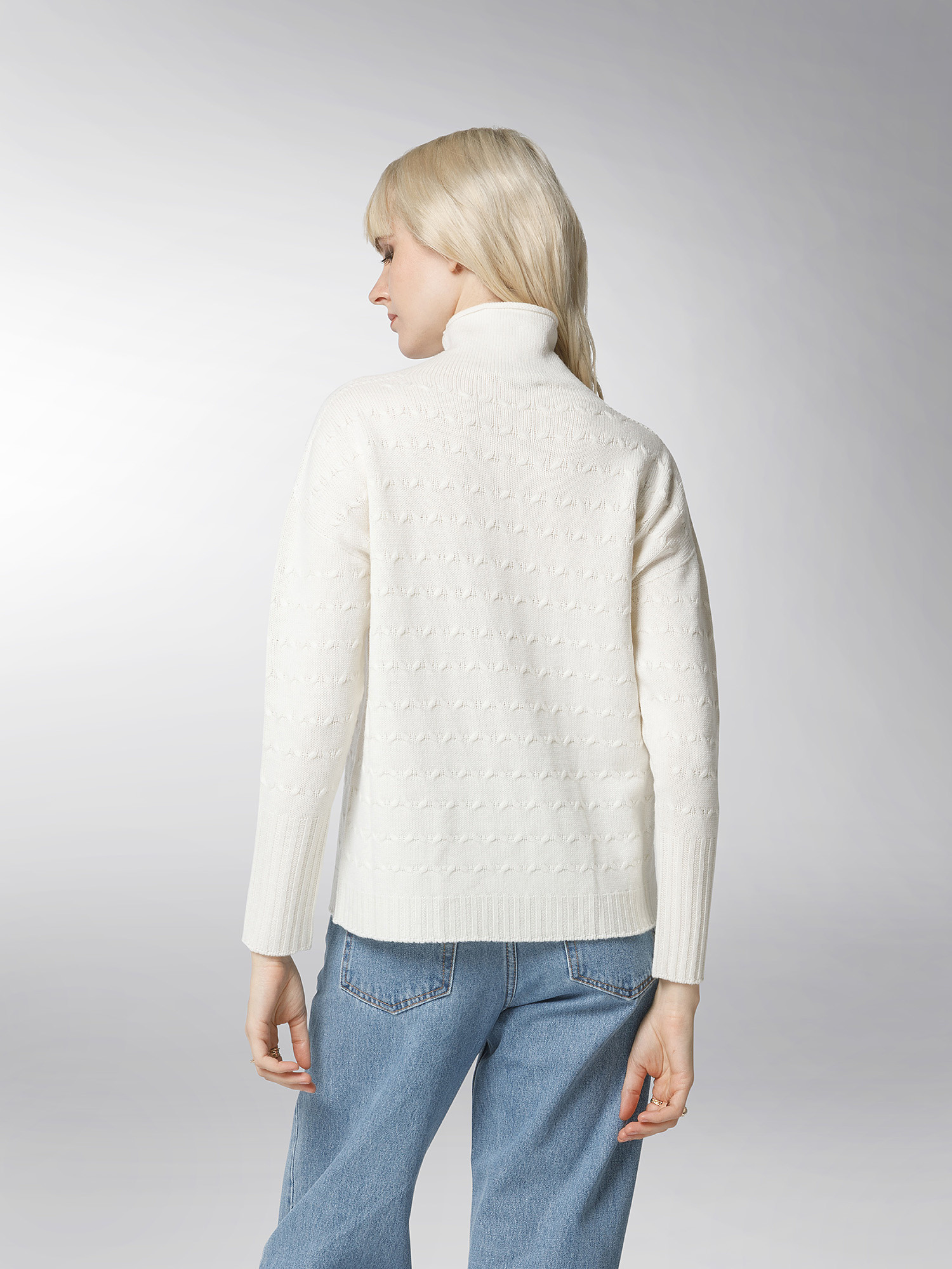 K Collection - Knitted turtleneck pullover, Ecru, large image number 5