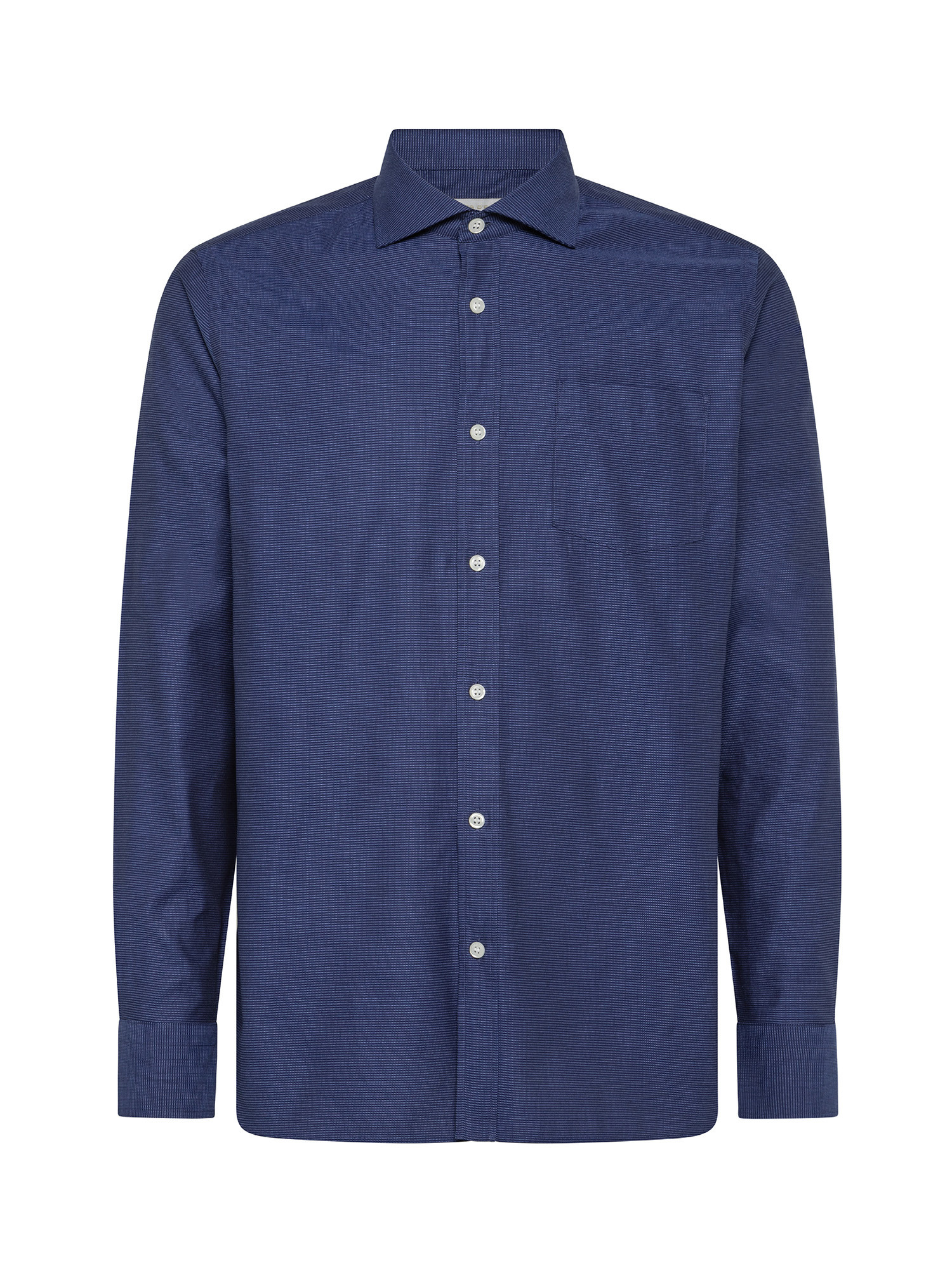 Basic tailor fit shirt in pure cotton, Blue, large image number 1