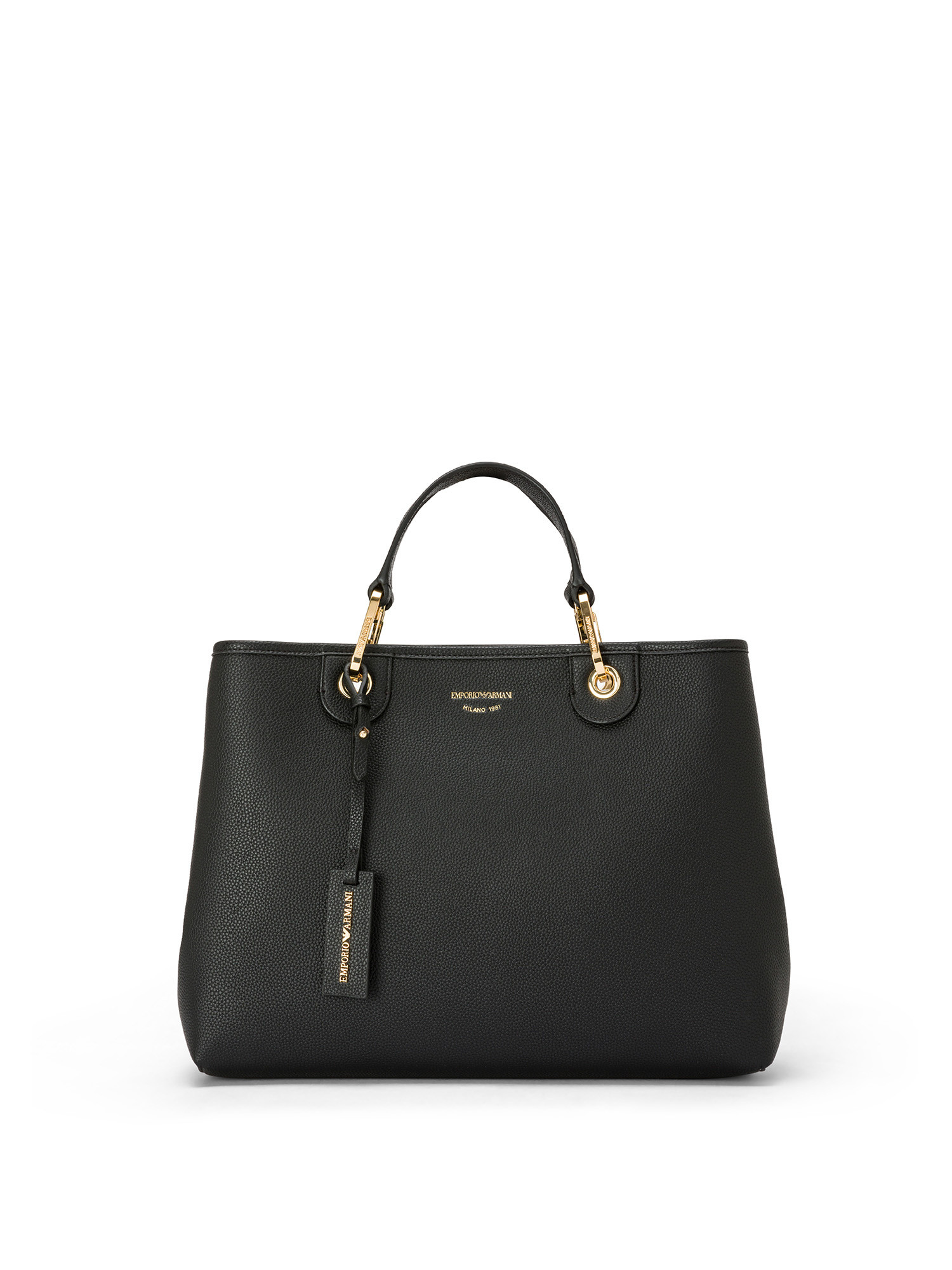 Emporio Armani - Deer print medium shopper bag, Black, large image number 0