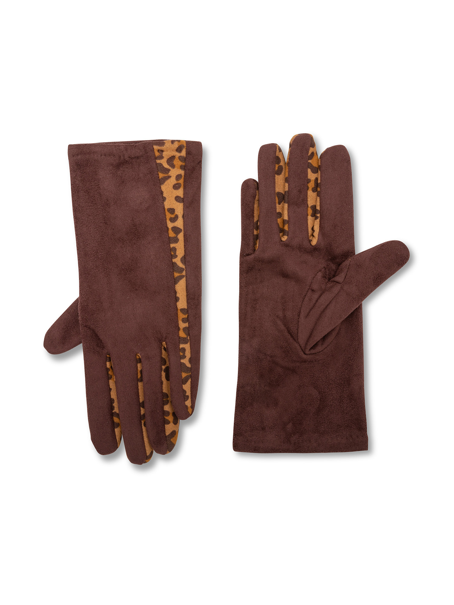 Koan - Gloves with animalier inserts, Brown, large image number 0