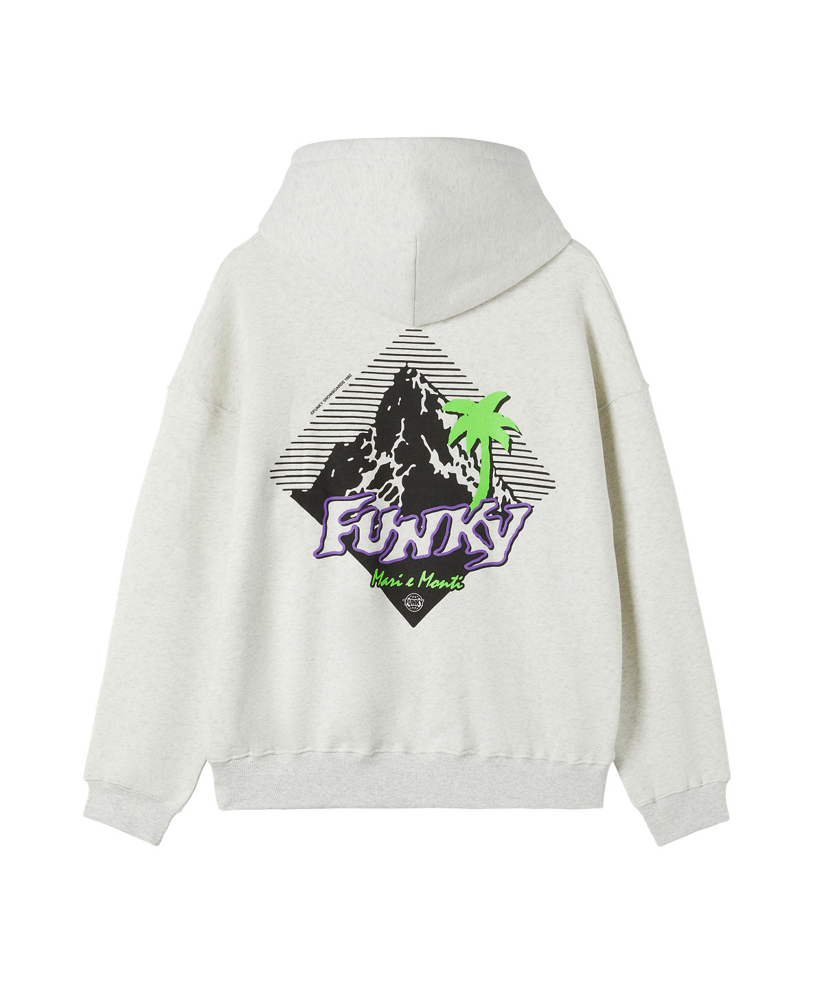 Funky - Hooded sweatshirt with sea and mountain print, Grey, large image number 1