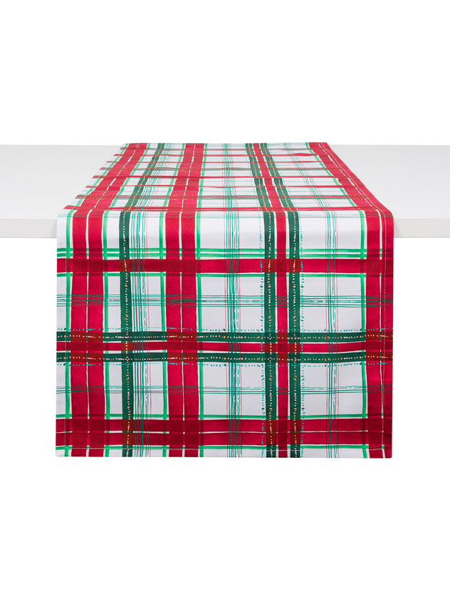 Runner twill di cotone stampa tartan
