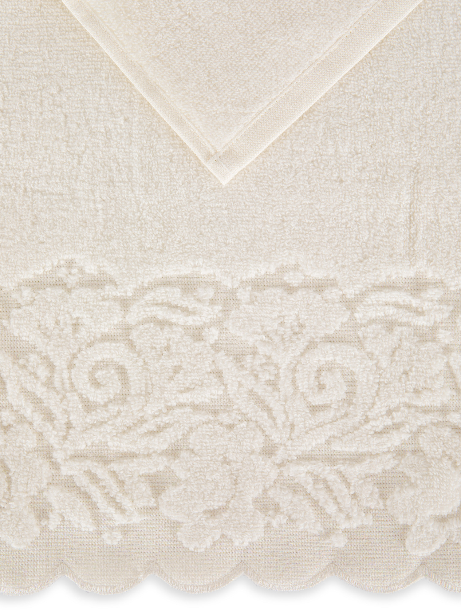 Asciugamano puro cotone bordo jacquard, Bianco, large image number 2