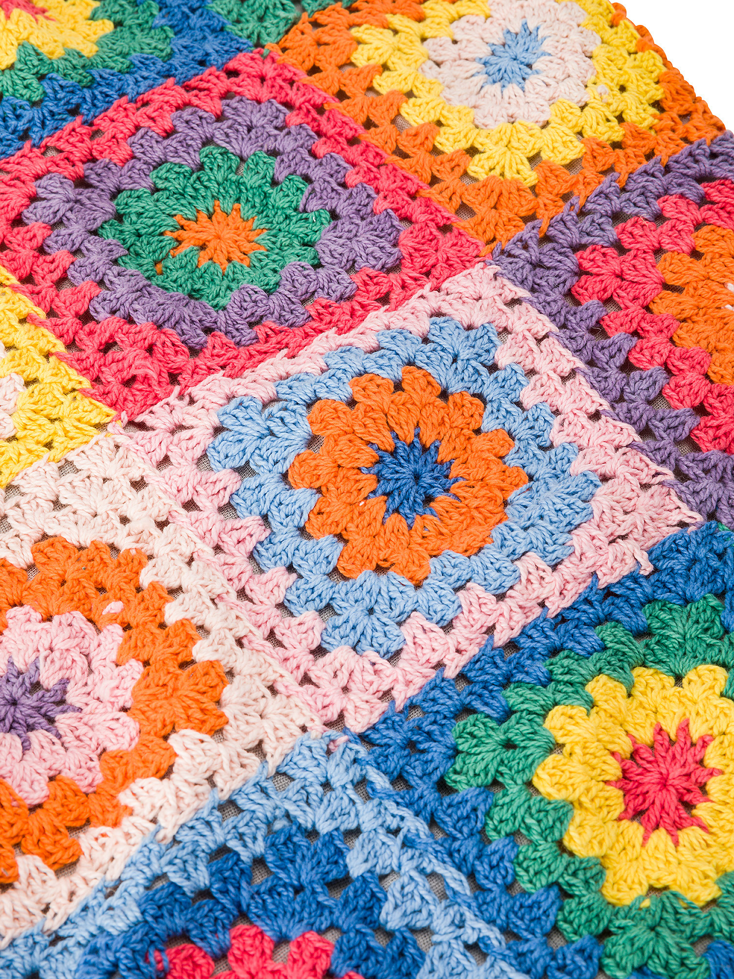 Shopping bag in crochet di cotone, Multicolor, large image number 2