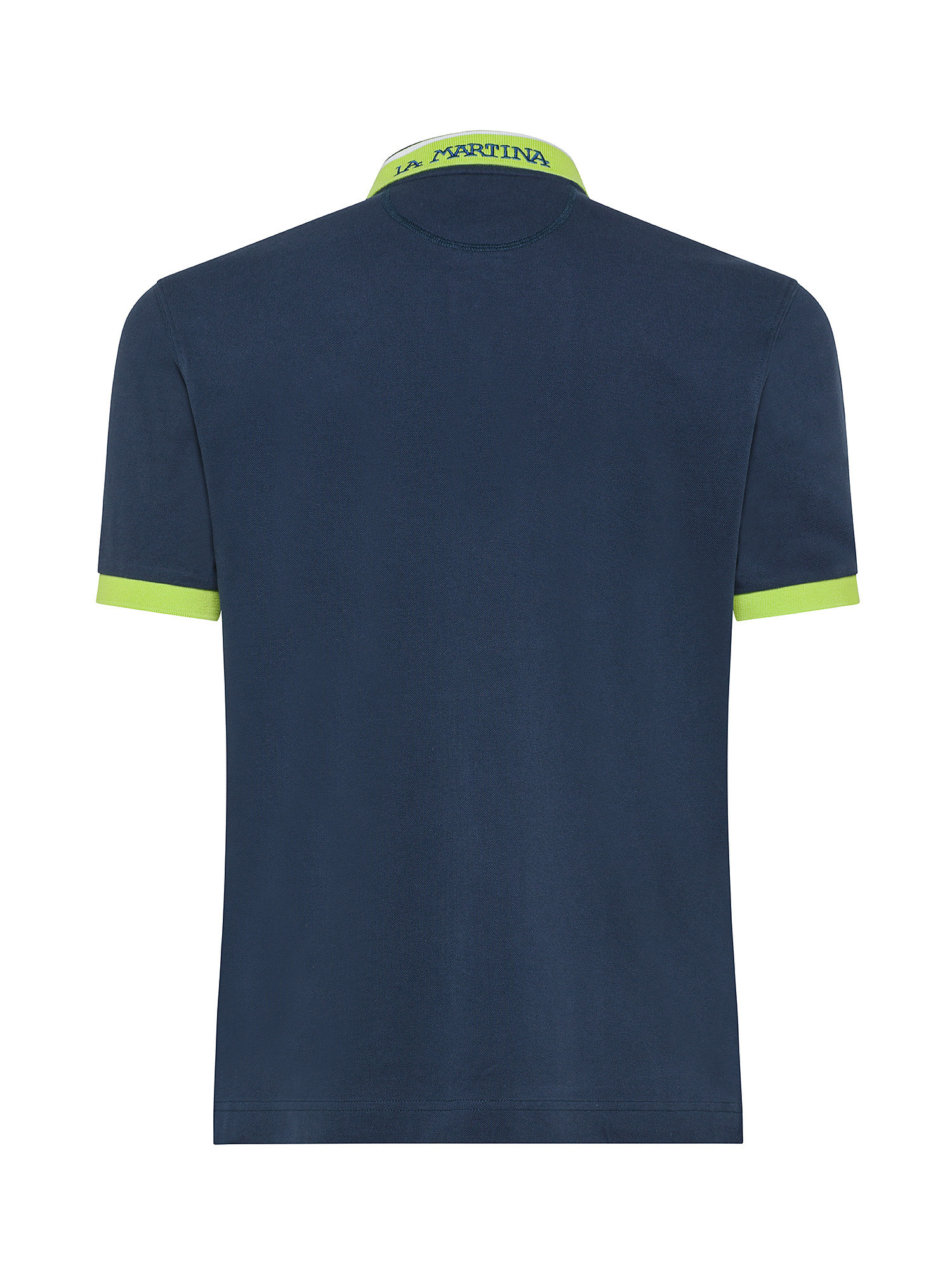 La Martina - Short-sleeved polo shirt in stretch piqué, Blue, large image number 1