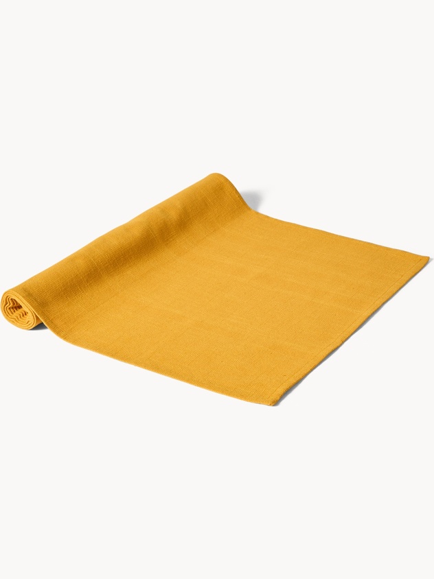 Runner in slub di cotone tinta unita