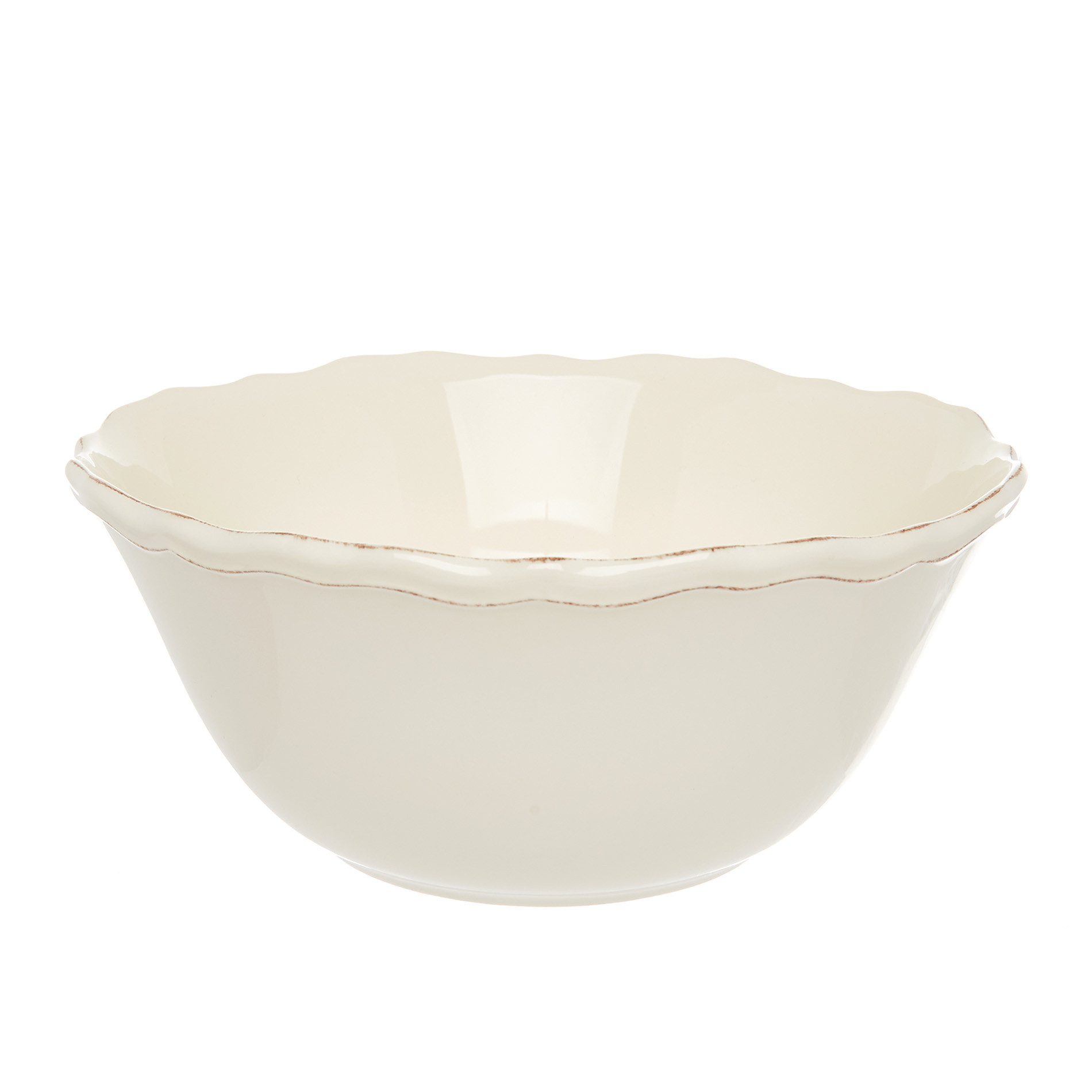 Dona Maria ceramic salad bowl, White Cream, large image number 0