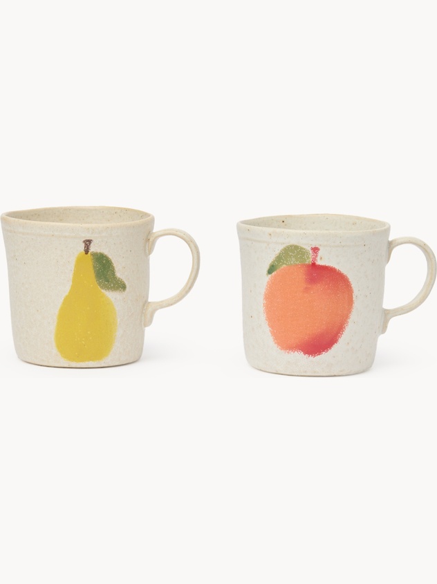 Tazza caff&egrave; in ceramica motivo frutta