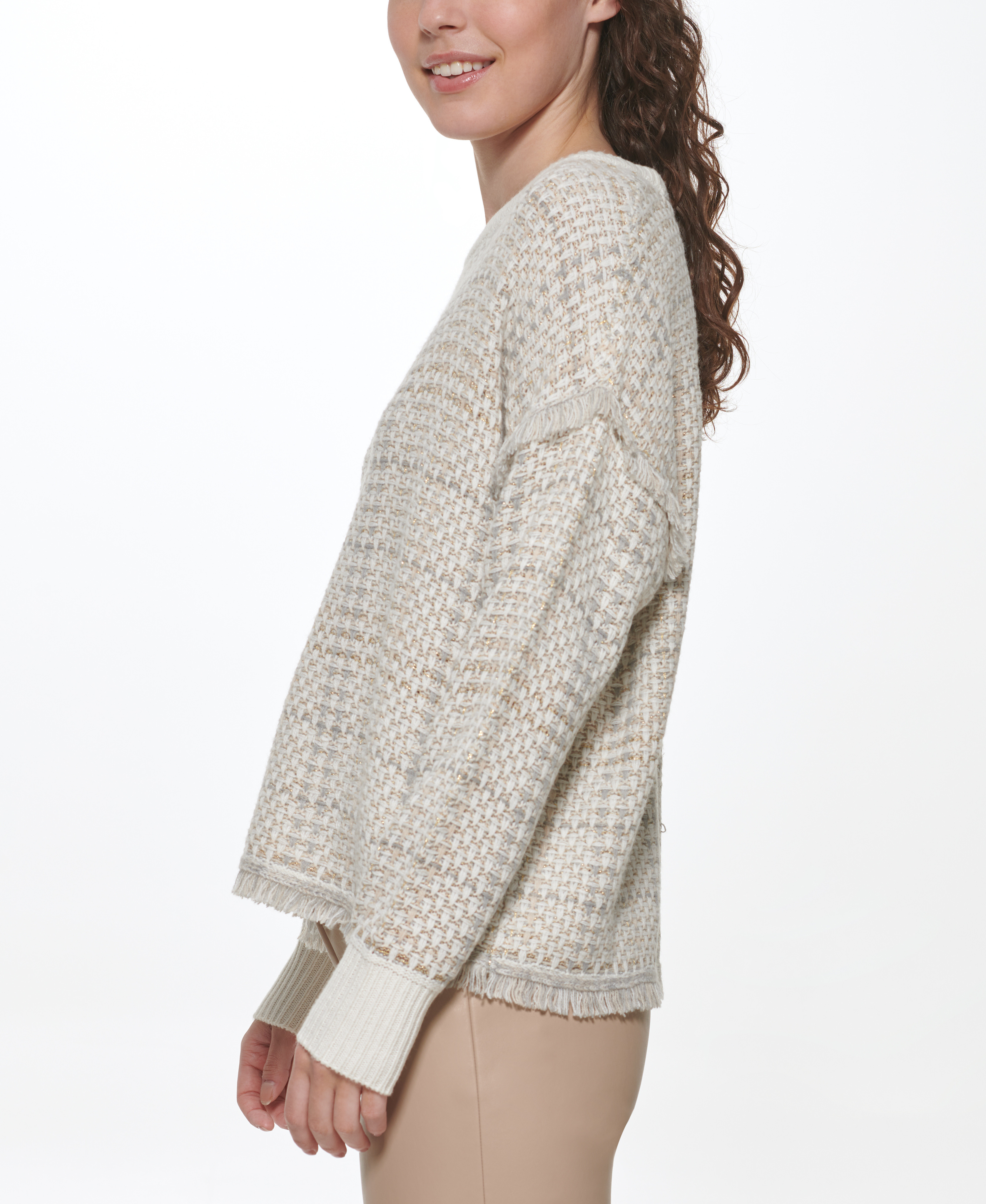 Sweater with lurex, Light Grey, large image number 4