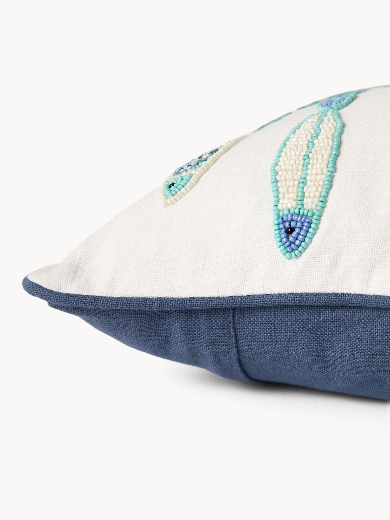 Seabed embroidery cushion,45x45cm, Blue, large image number 0