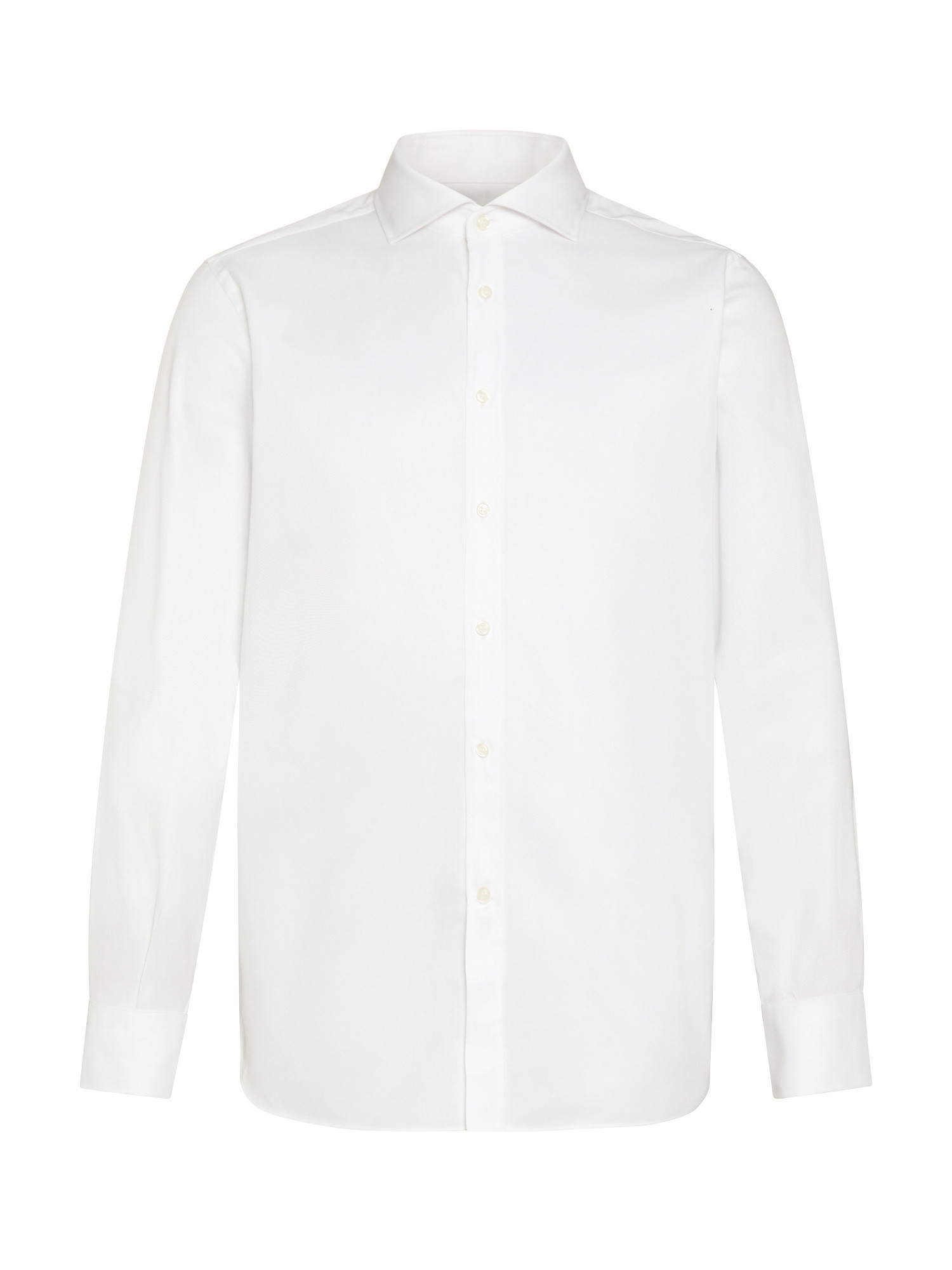 Luca D'Altieri - Regular fit shirt in fine cotton oxford, White, large image number 1