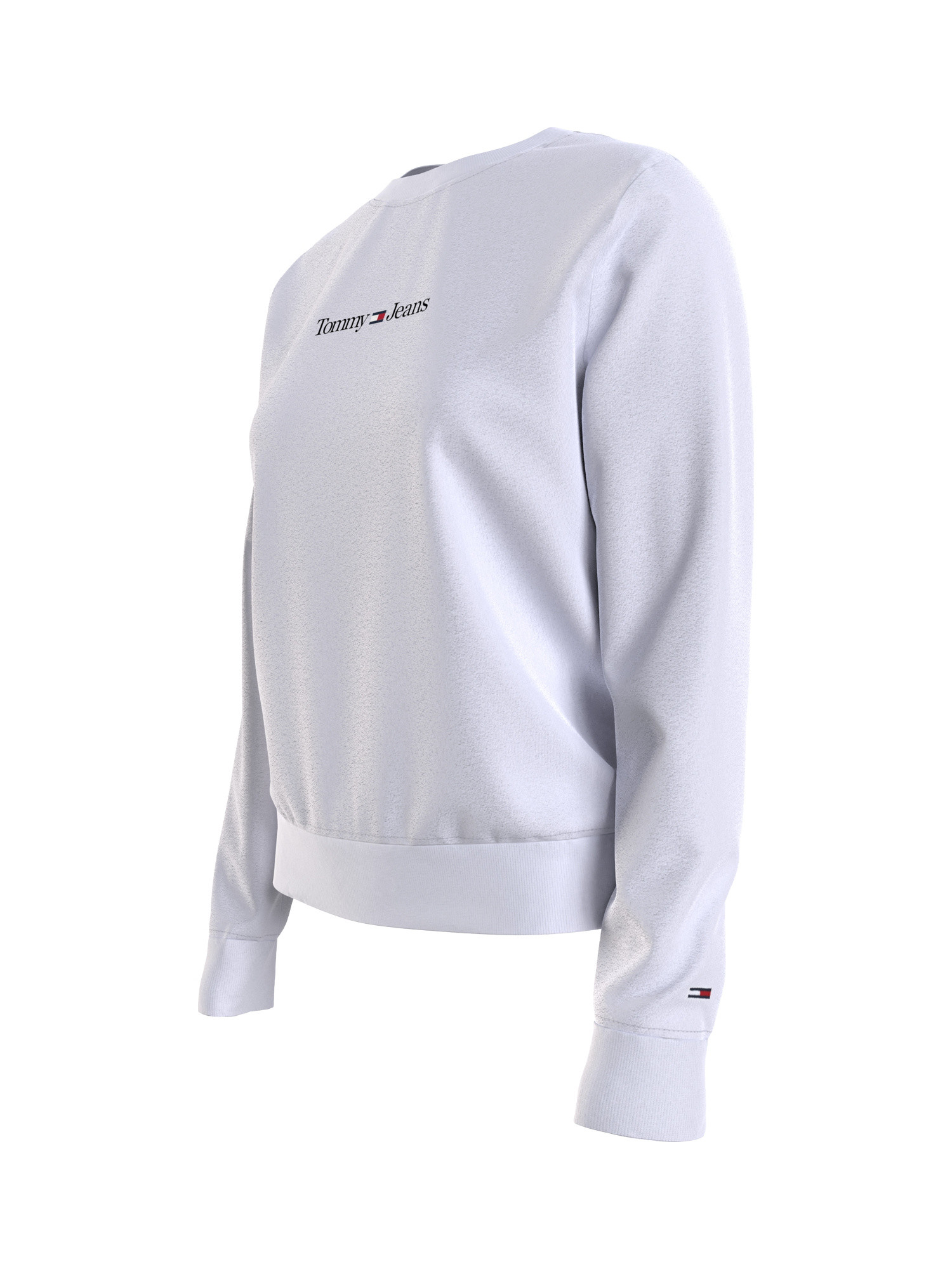 Tommy Jeans - Felpa girocollo in cotone con logo, Bianco, large image number 2