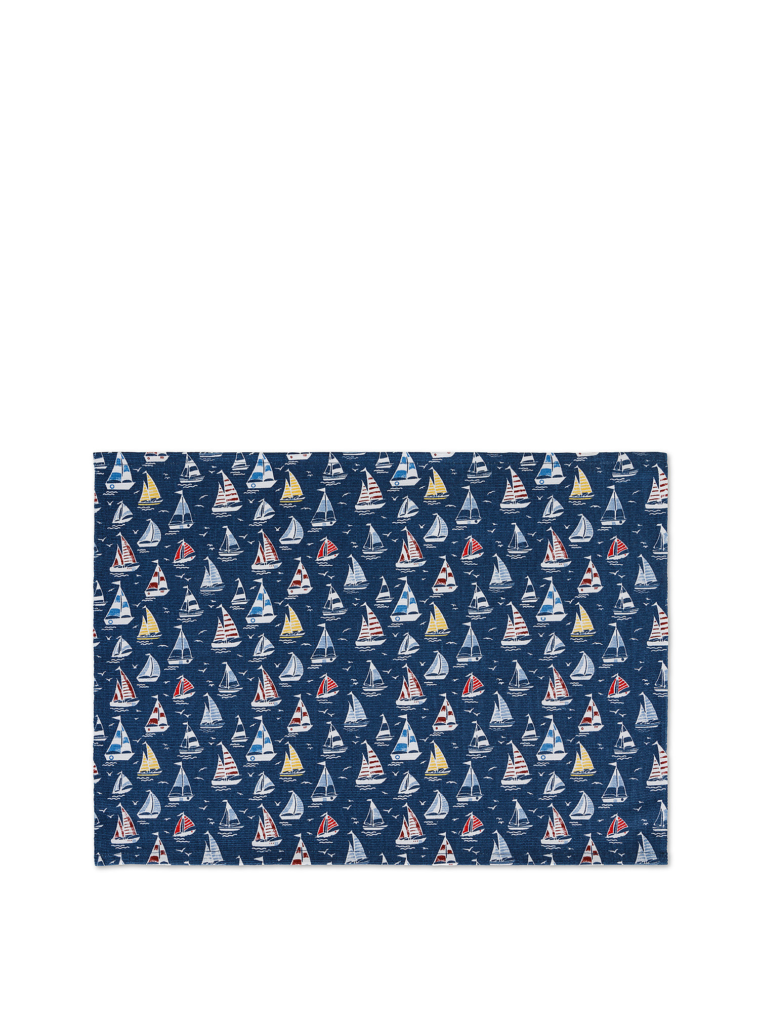 100% cotton placemat with sail print, Blue, large image number 0