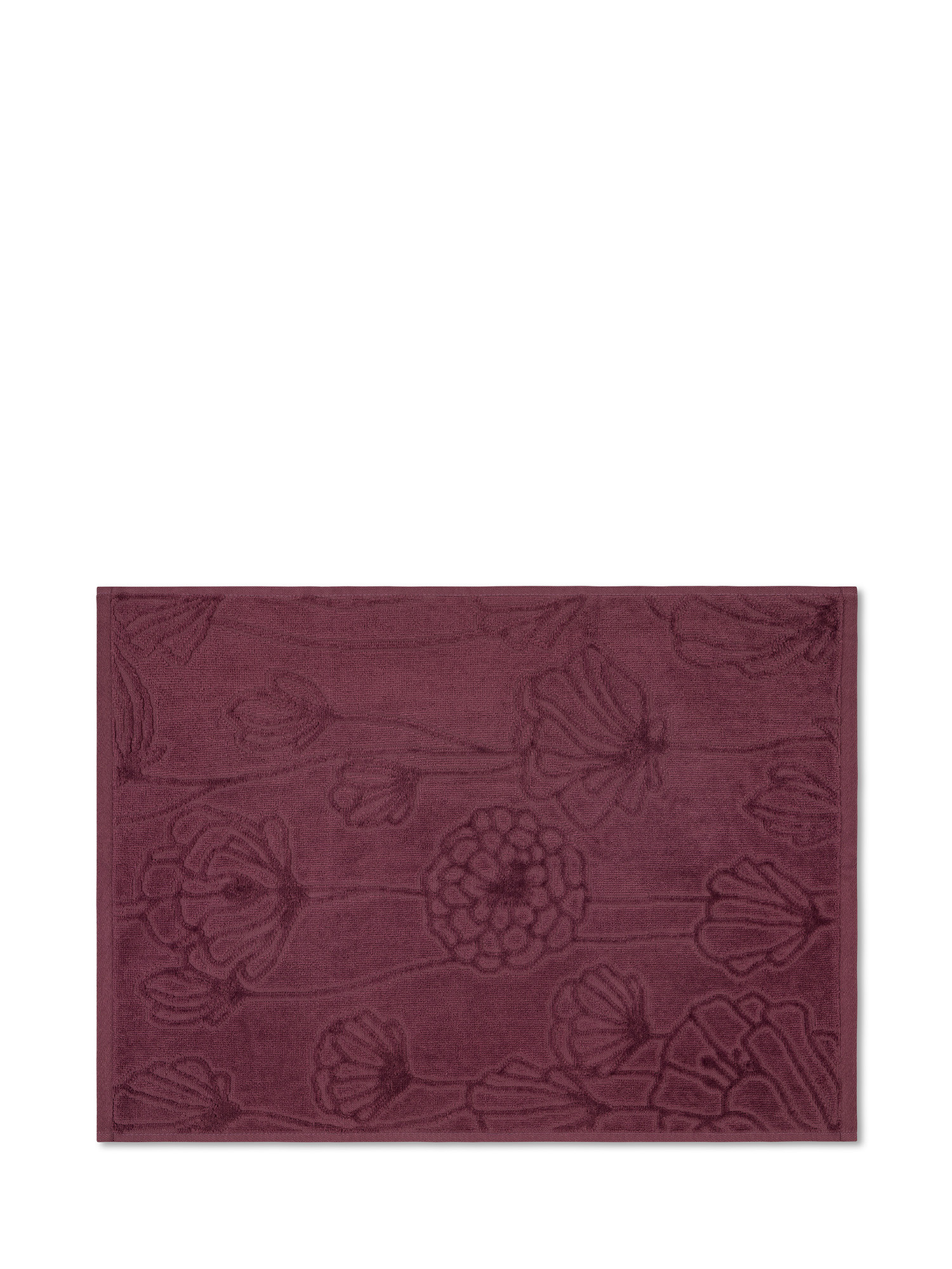 Asciugamano cotone velour motivo floreale, Viola, large image number 1