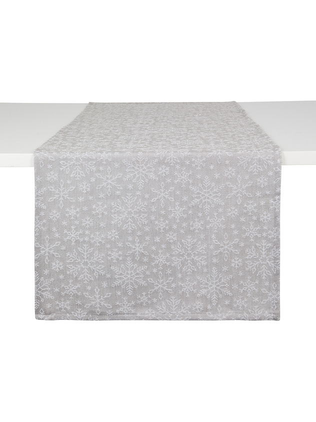 Runner cotone fantasia fiocchi di neve lurex