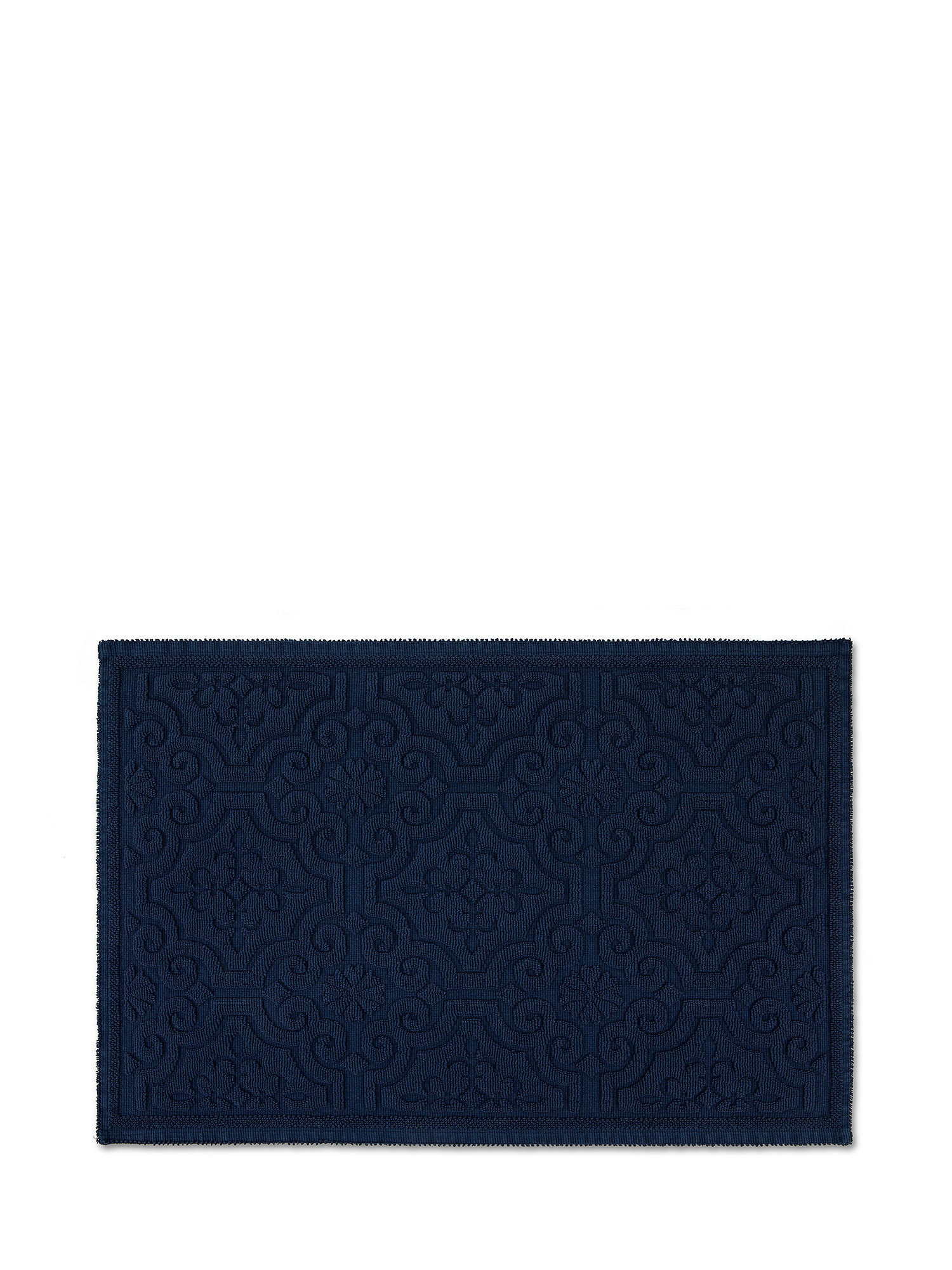Zefiro solid color cotton shower mat, Dark Blue, large image number 0