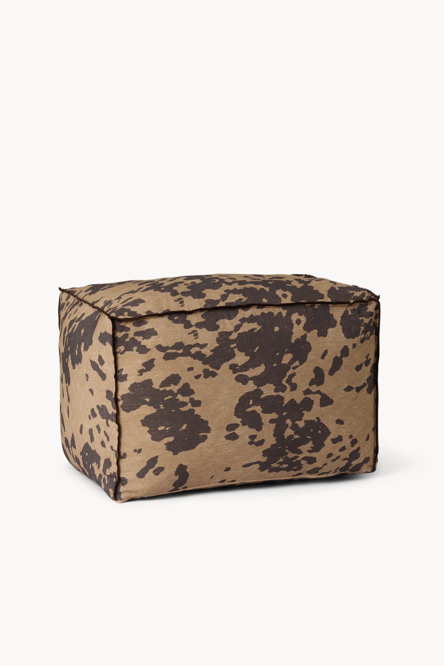 Cowhide print pouf - Discounted Price, Brown, large image number 0