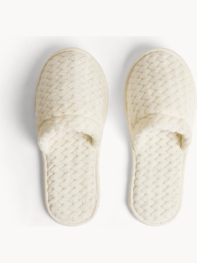Zigzag fleece slippers
