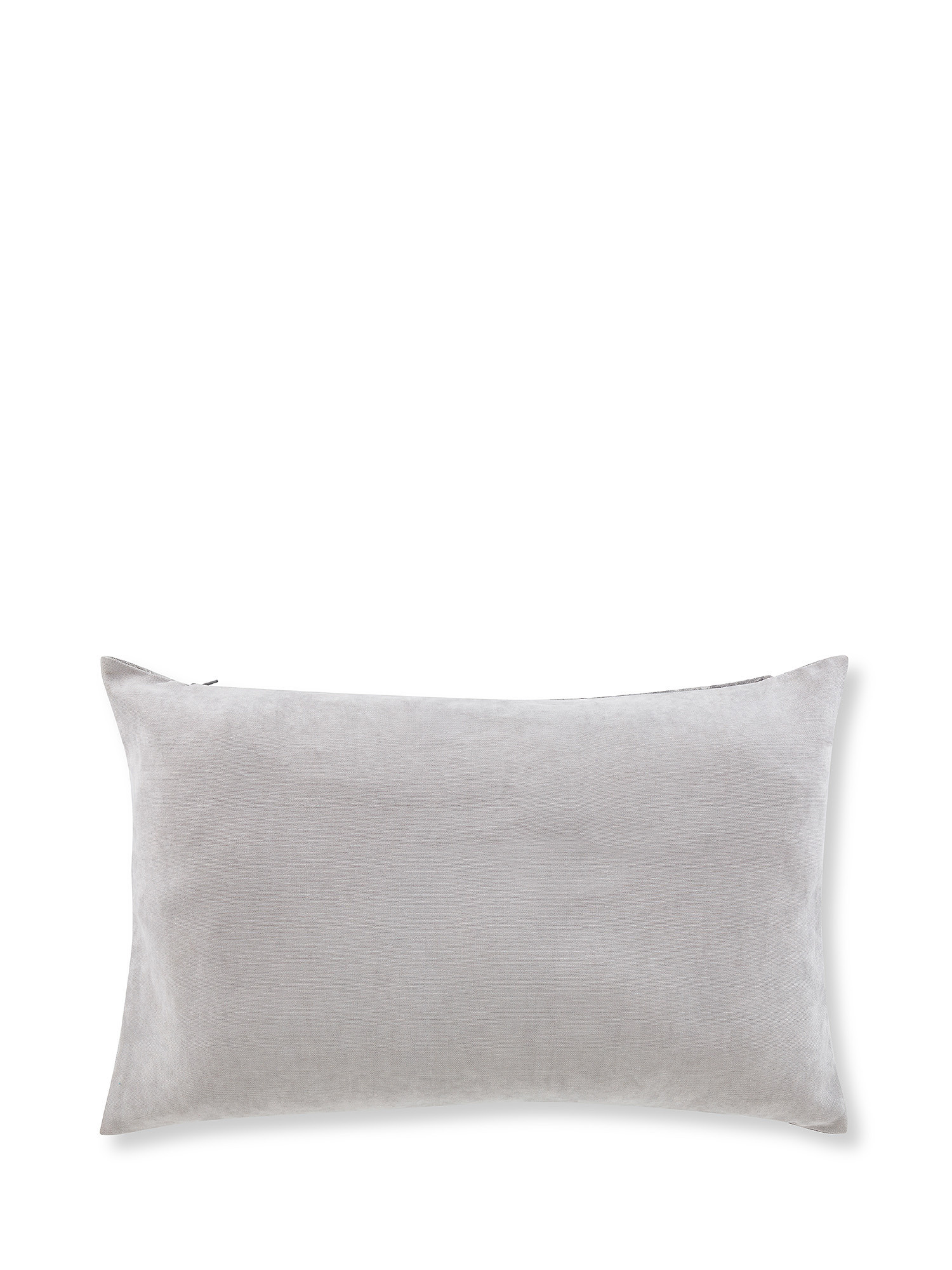 Jacquard cushion with flower motif 35x55cm, Grey, large image number 1