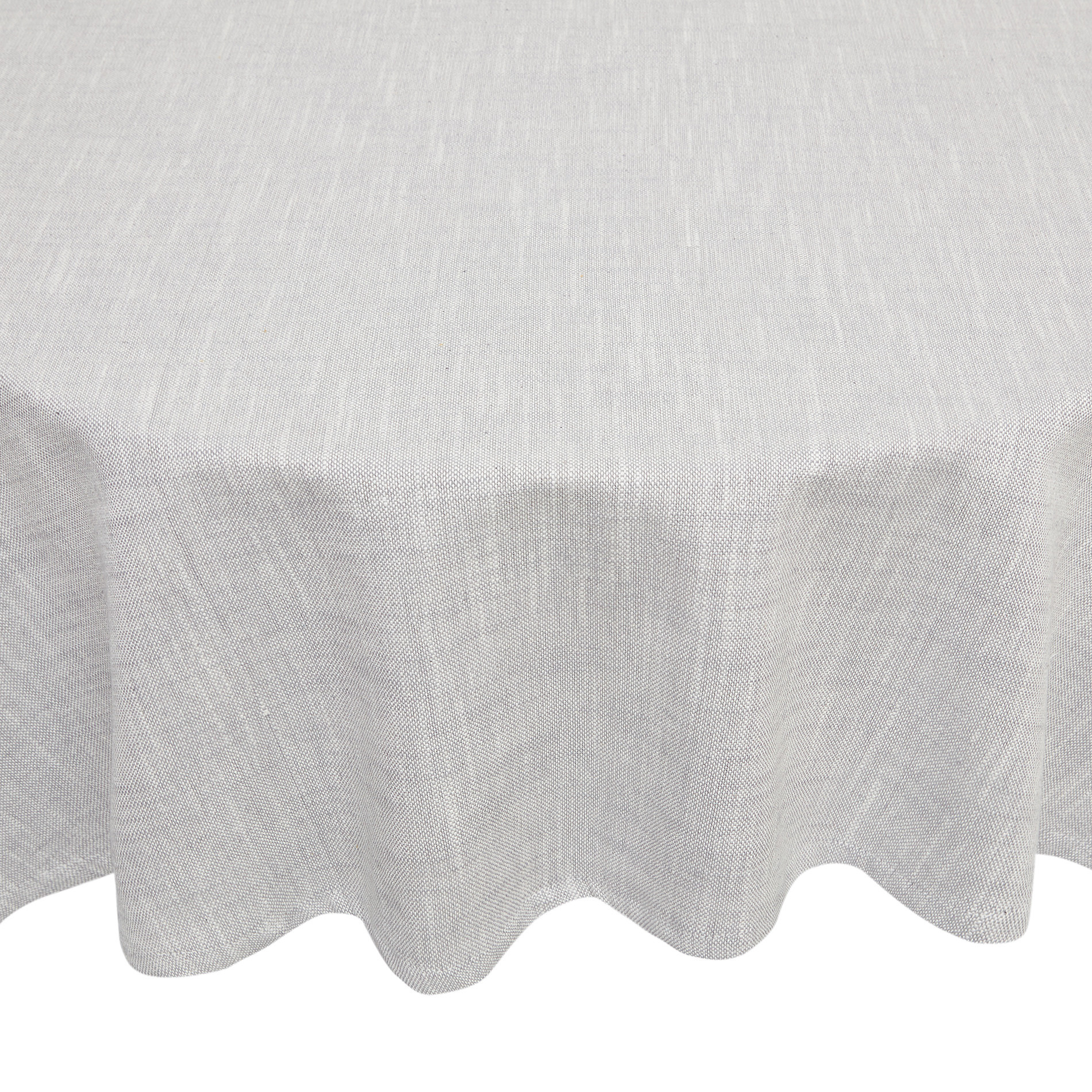 Round solid colour tablecloth in 100% iridescent cotton, Grey, large image number 0